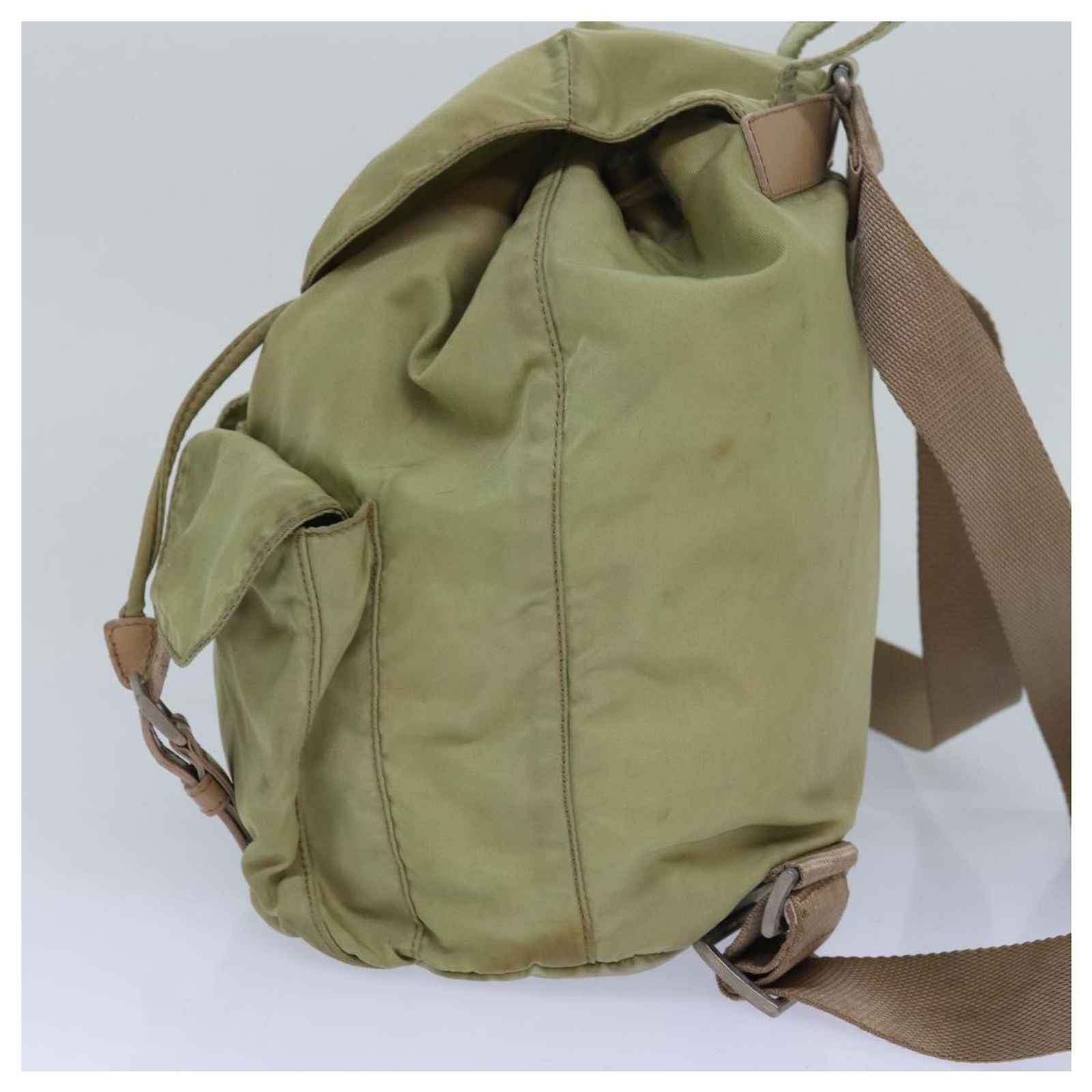 PRADA Backpack Nylon Khaki Silver Auth bs29051 PRADA Backpack Nylon White Silver Auth 134573 | eBay main image 2