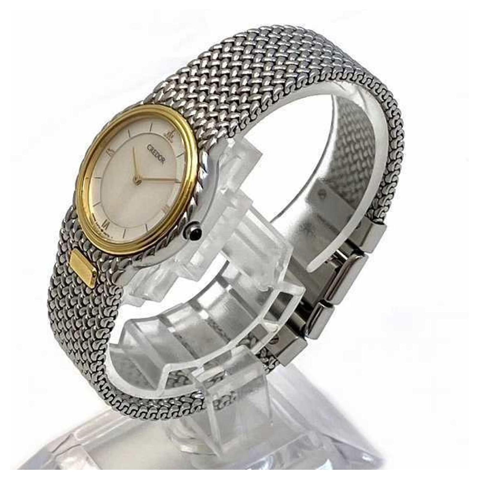 【美品】SEIKO CREDOR 5A70-0BP0 SEIKO Credor Diamond Bezel 5A70-3000 Case: 20mm Ladies Used