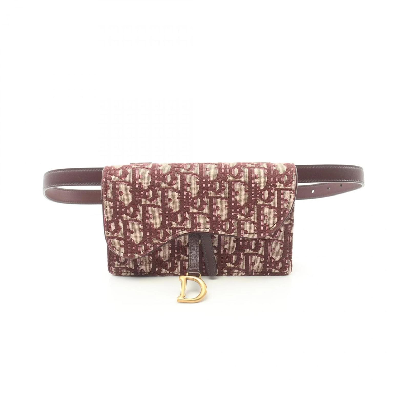 Sac banane Dior Trotter de Christian Dior Cuir Toile Beige Bordeaux ref.1534831 Joli Closet