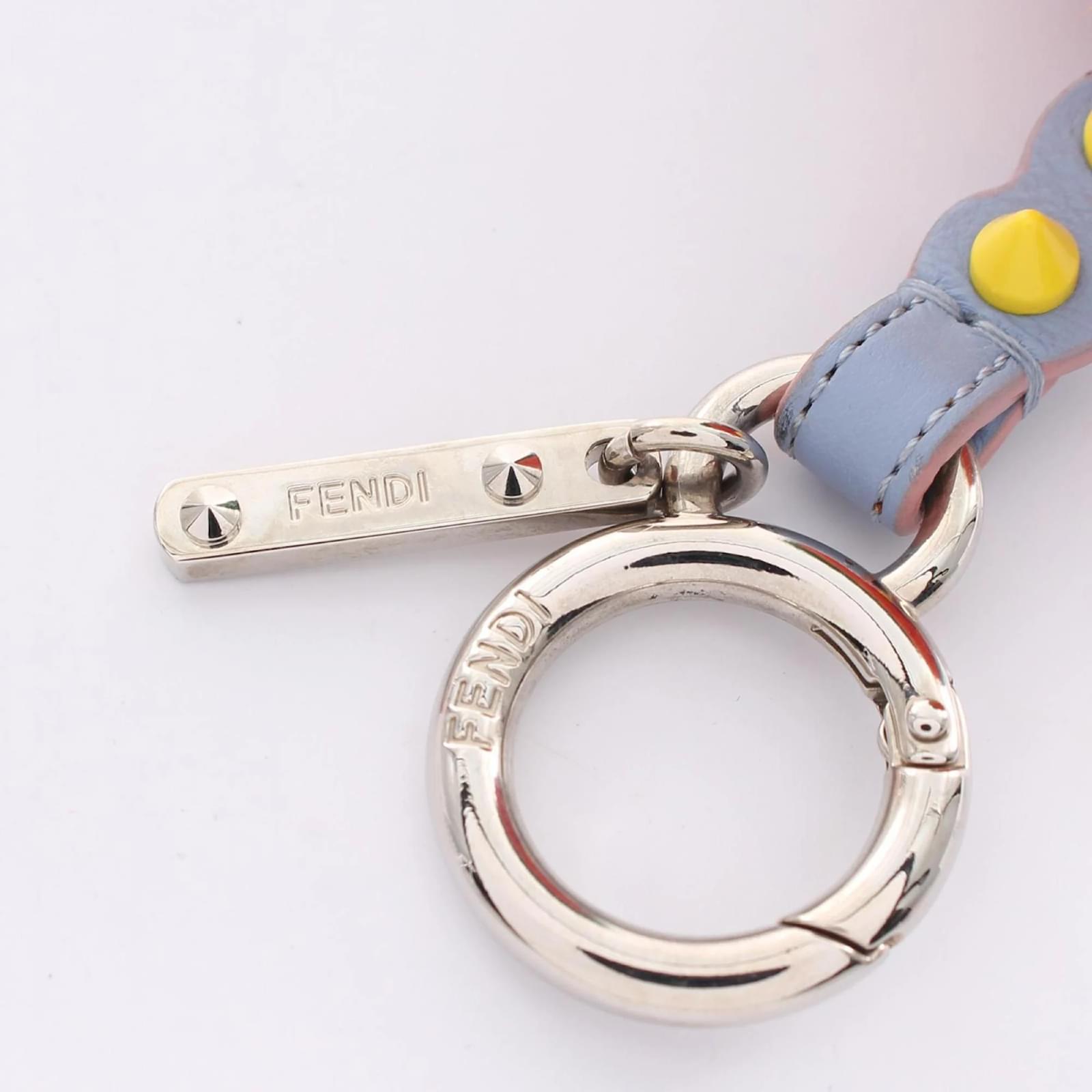 Fendi Ice Cream Keychain White Multiple colors Green Leather Fur