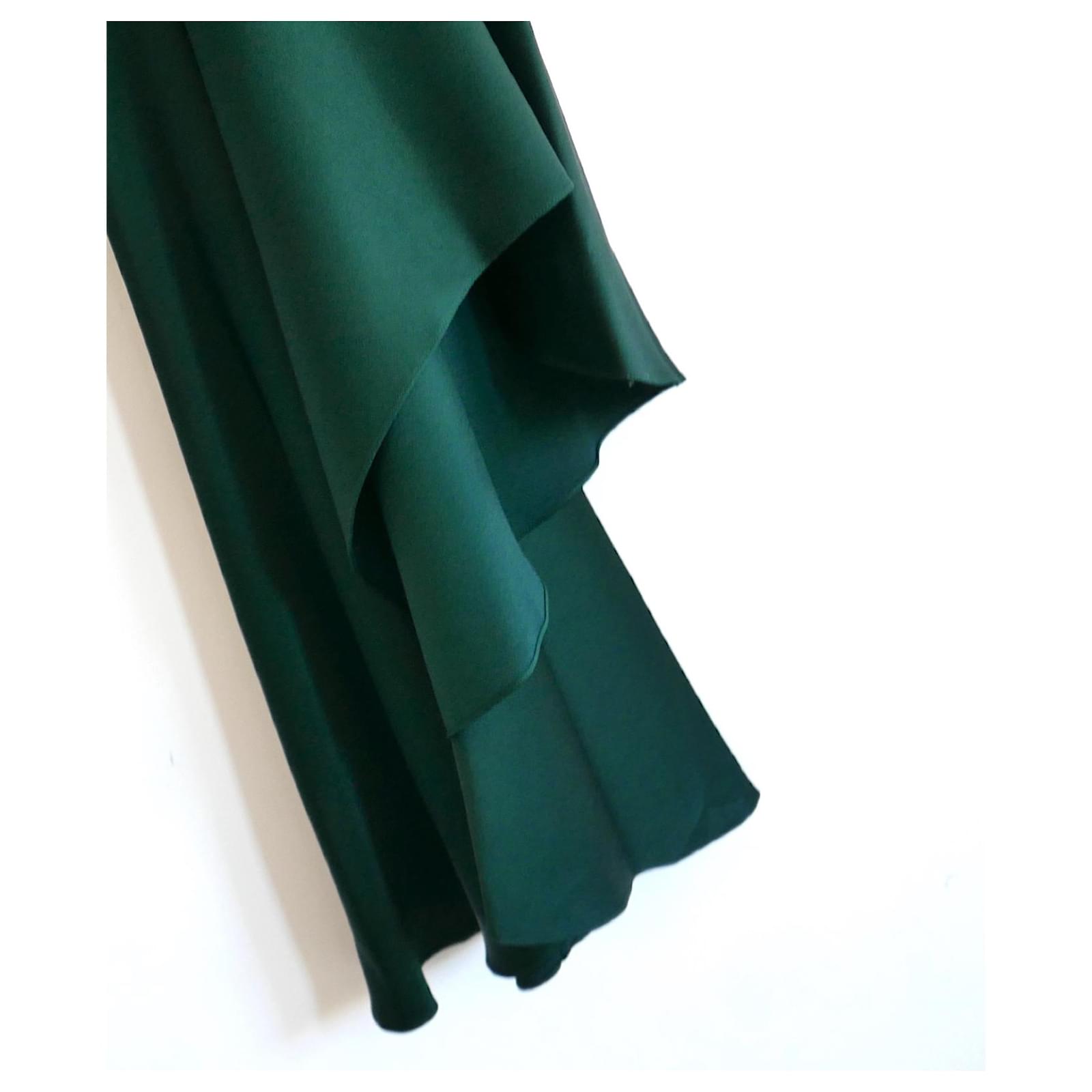 Haider Ackermann Haider Ackerman Green Satin Long Sleeve Dress Dark green  Acetate ref.1539640 - Joli Closet
