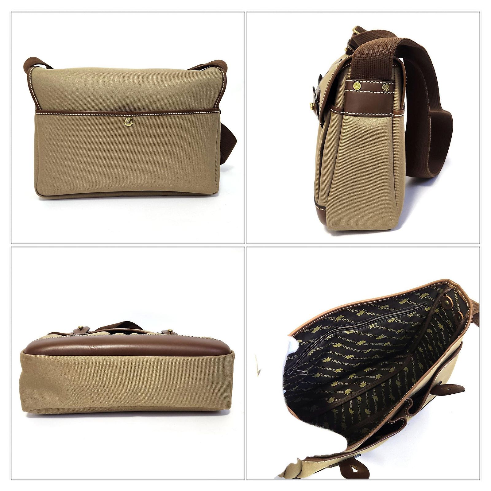 Autre Marque Hunting World Safari Today Shoulder Bag Brown Khaki 