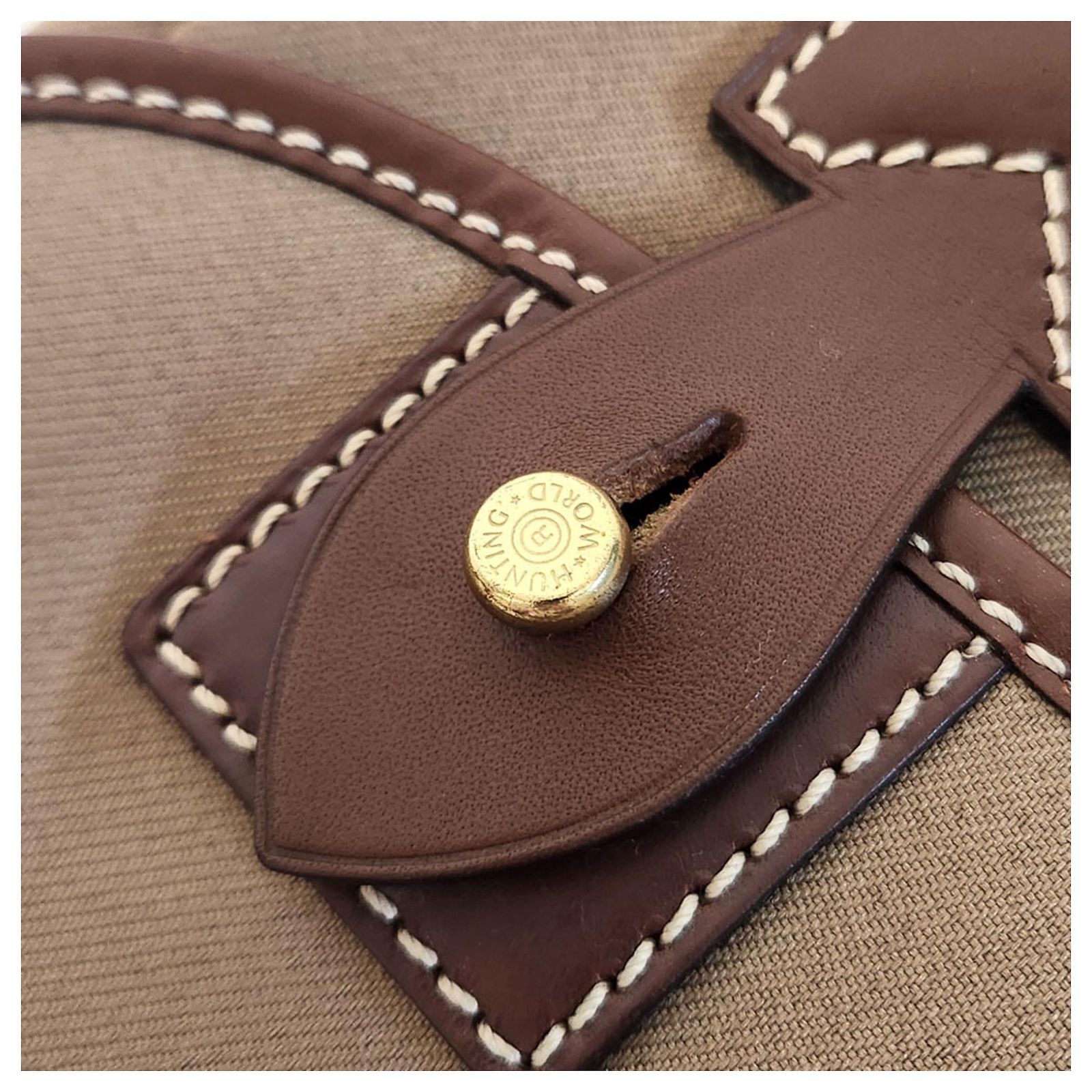 Autre Marque Hunting World Safari Today Shoulder Bag Brown Khaki 