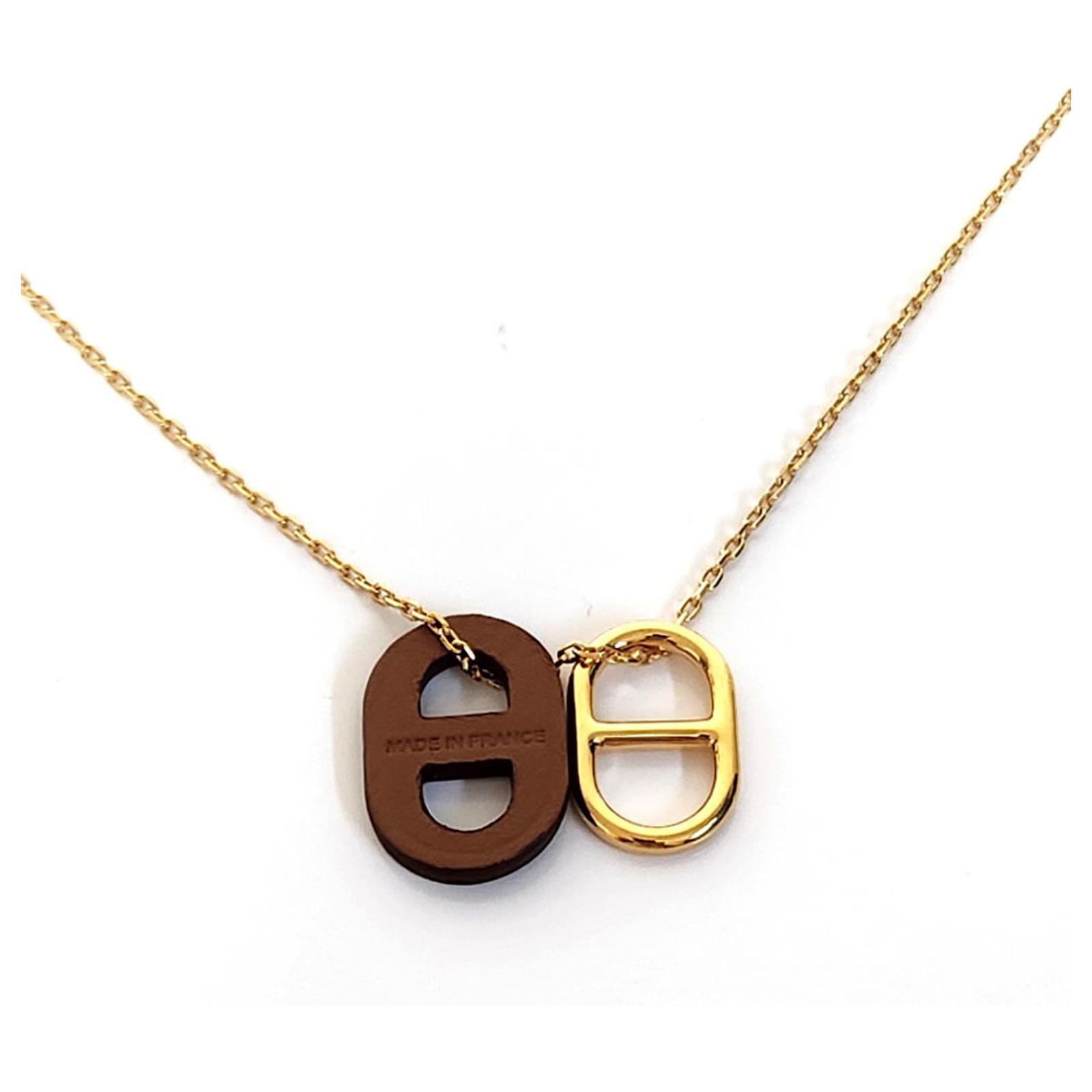 Hermès Hermes Chaine d'Ancre Haut-Maillon Necklace Brown