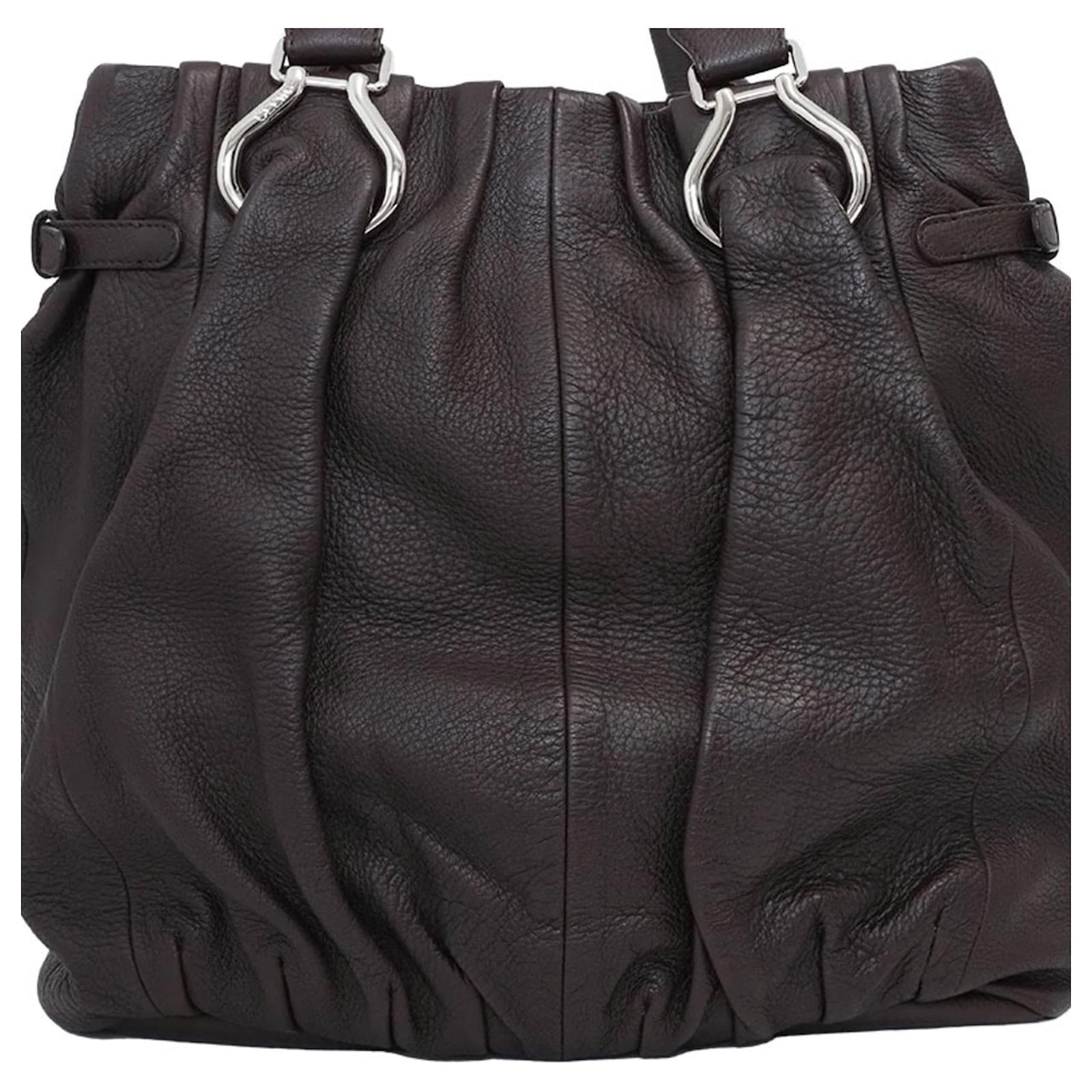 Céline Celine Pillow Bag in Dark Brown Leather ref.1539744