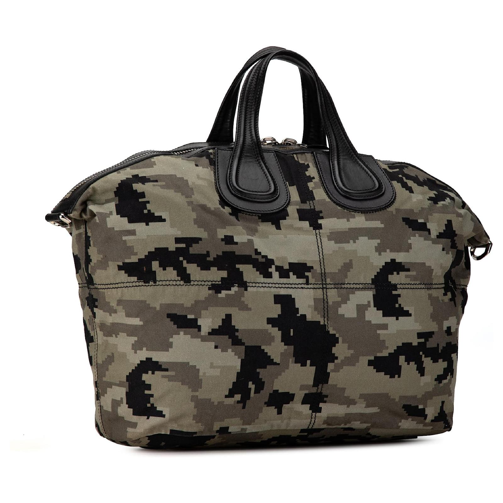 Green Givenchy Camo Canvas Nightingale Duffle Bag Leather ref