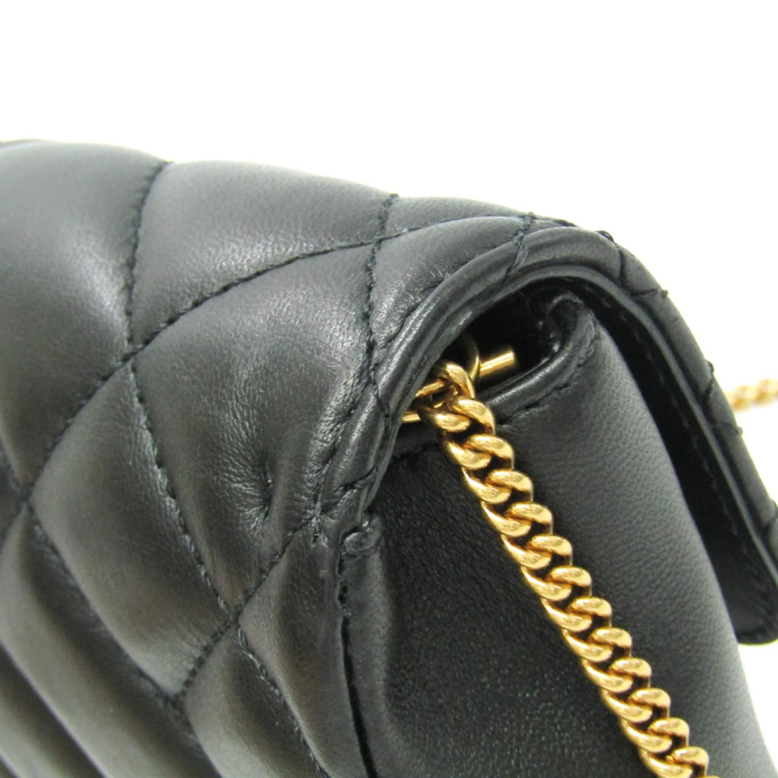 Versace Medusa Quilting Women's Leather Shoulder Bag Black