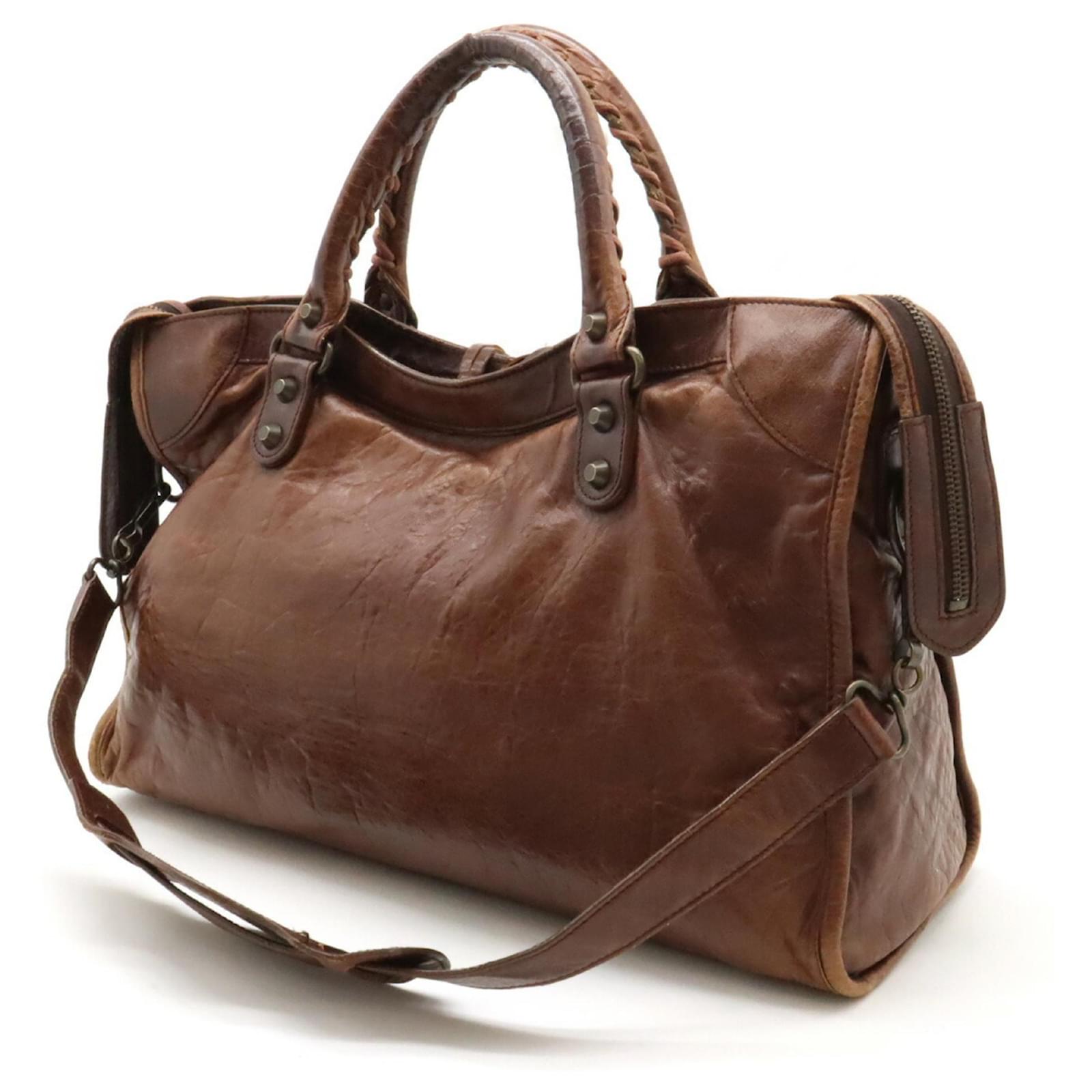 Balenciaga The City Editor's Bag Brown Dark brown Leather ref