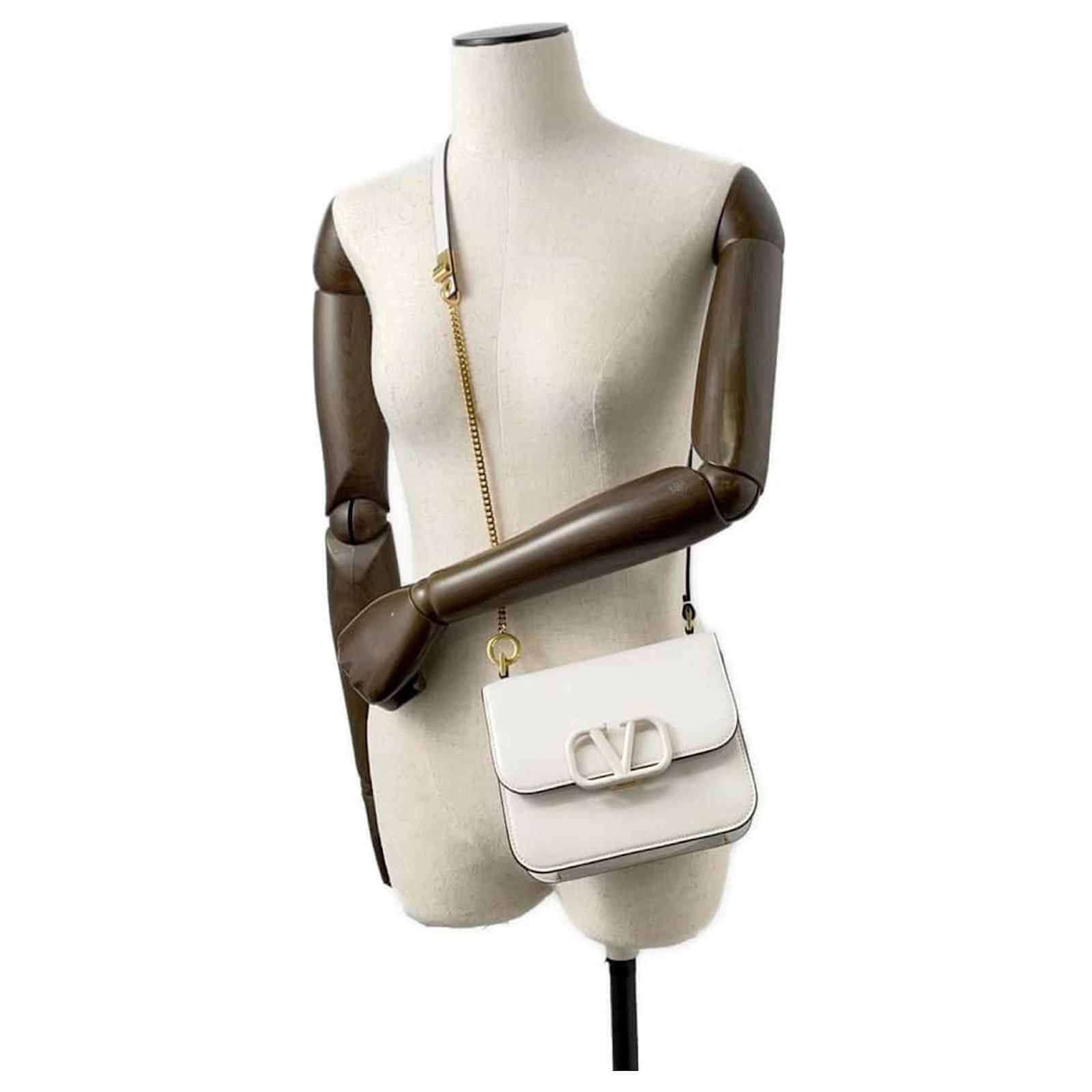 VIP【関税送料無料】希少 VALENTINO GARAVANI WHITE LEATHER BAG Valentino Garavani Alltime shoulder bag for Women - White in