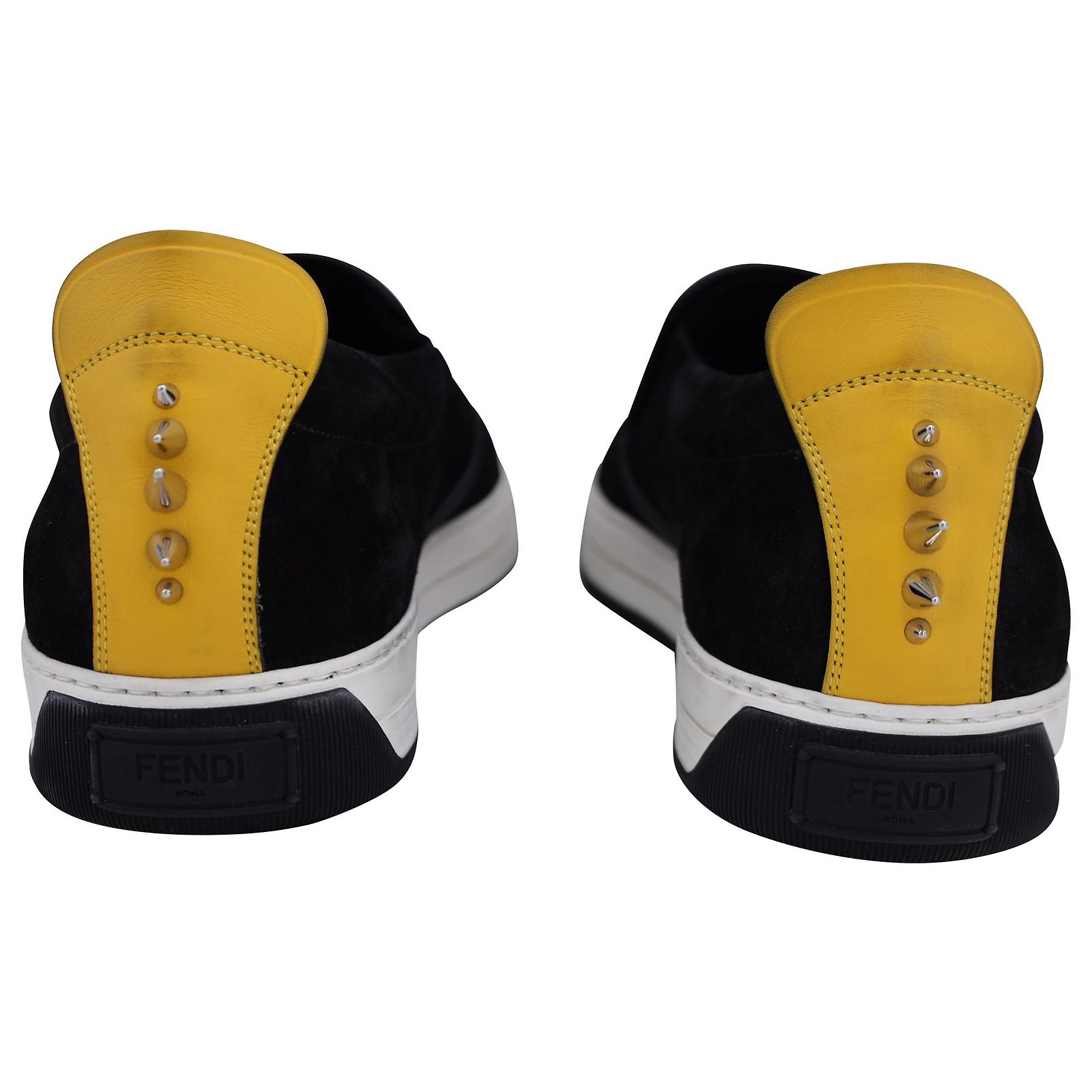 Fendi Monster Slip-Ons in Black Suede (Sold) - Joli Closet