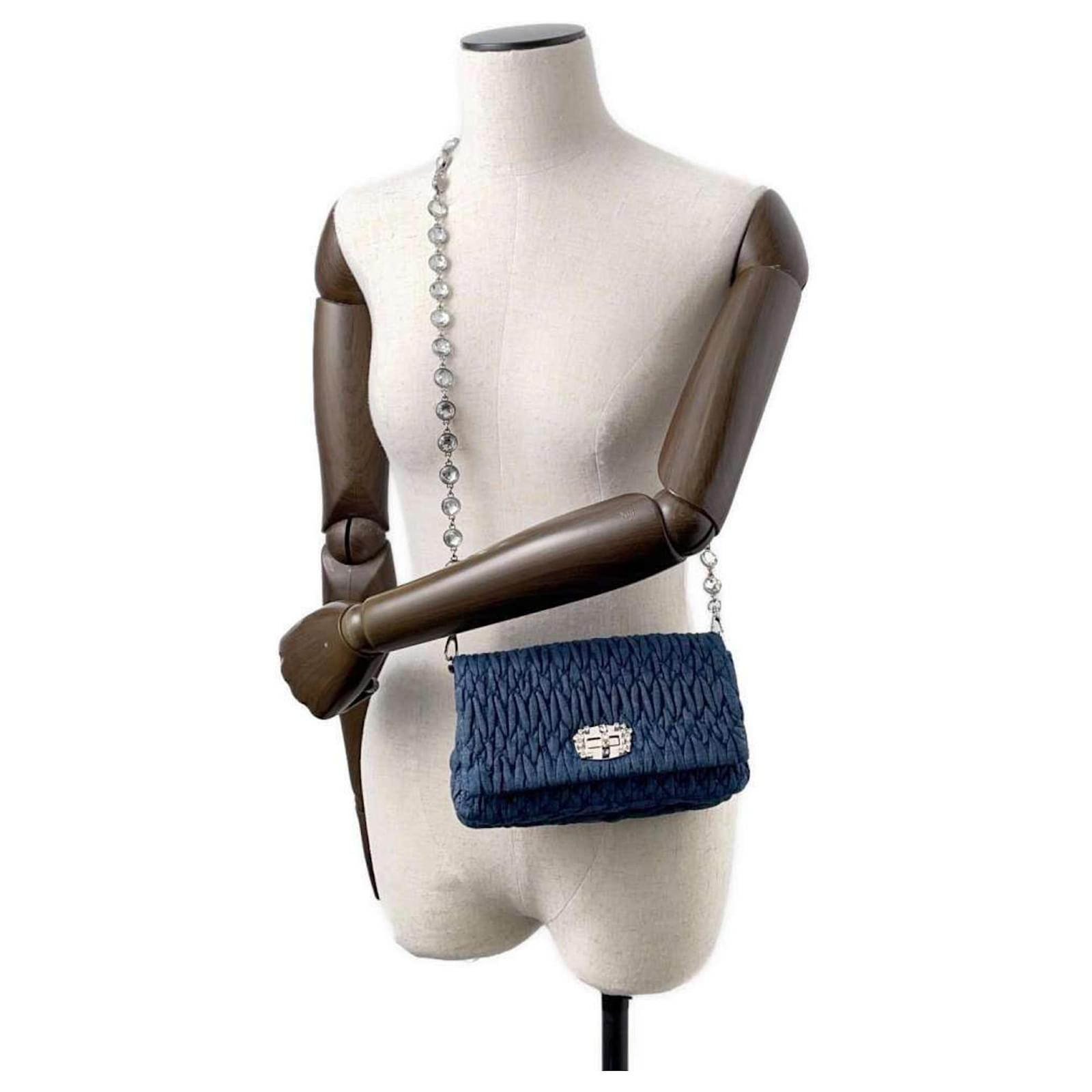 極美品 MIU MIU JACQUARD DENIM SHOULDER BAG Miu Miu Ivy Denim Shoulder Bag | Saks Fifth Avenue