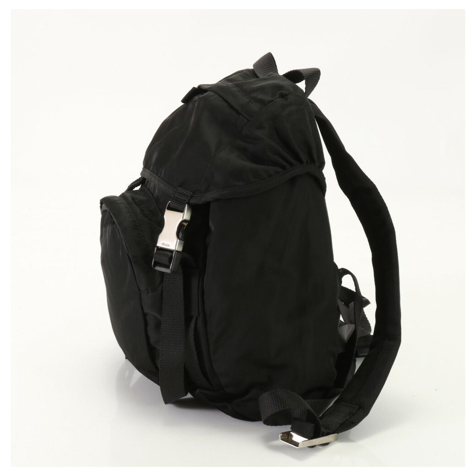 Prada Tessuto Nylon V140 Backpack Black Leather ref  display picture 2