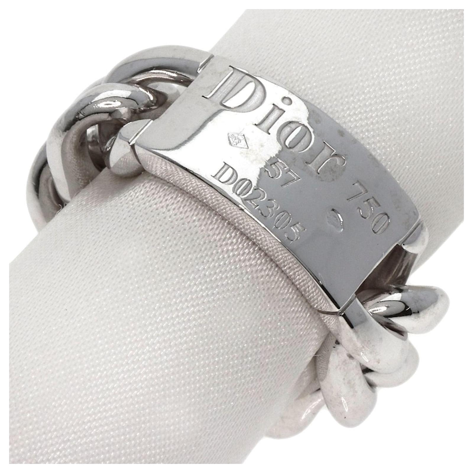 Christian Dior キルティングベルト　ホワイト　シルバー Christian Dior キルティングベルト ホワイト シルバー