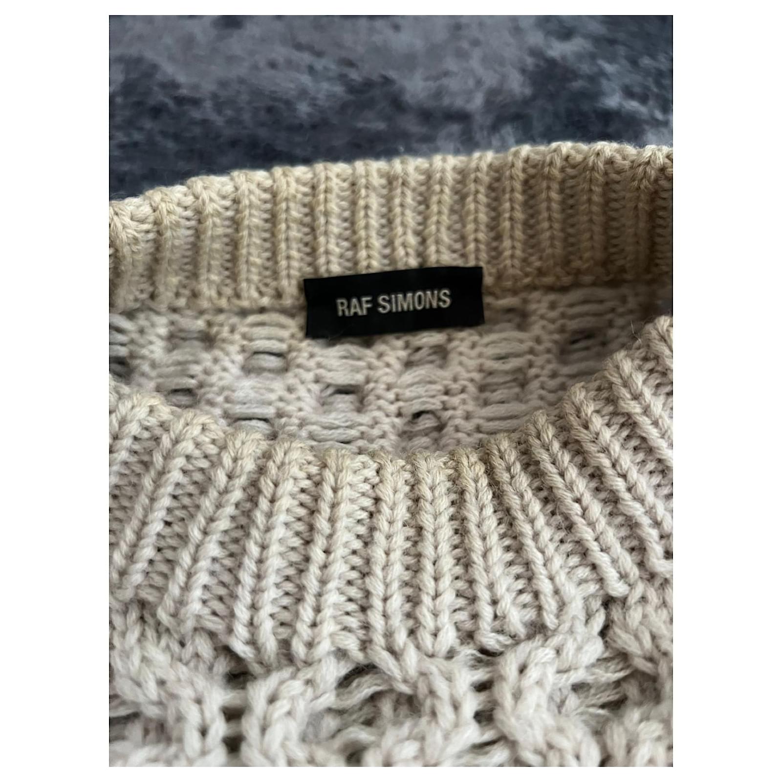 Raf Simons Autumn Winter 2018 Argyle Sweater. Brown Beige Dark