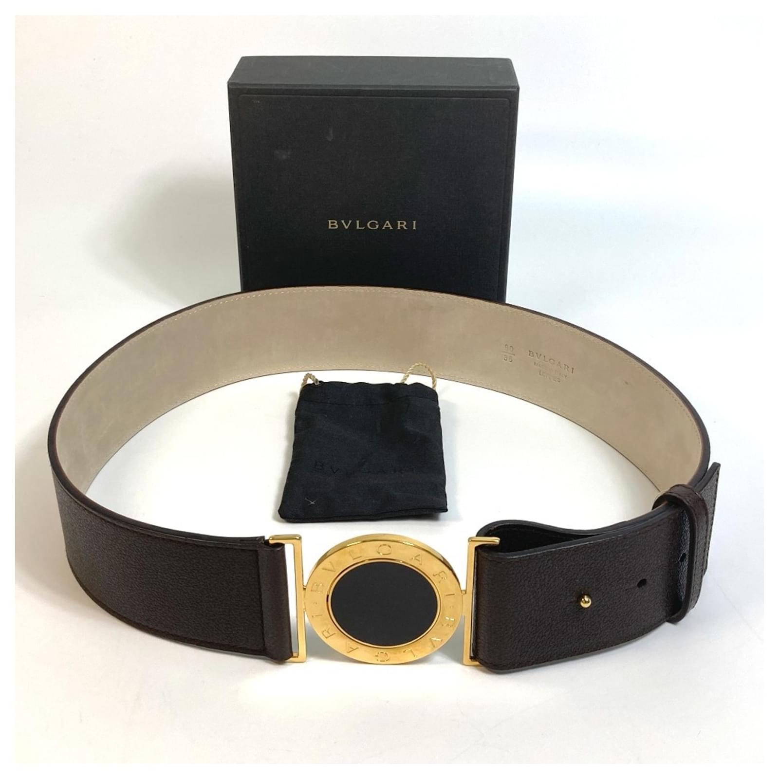 Bulgari Bvlgari Bvlgari Leather Belt Dark brown ref.1549386