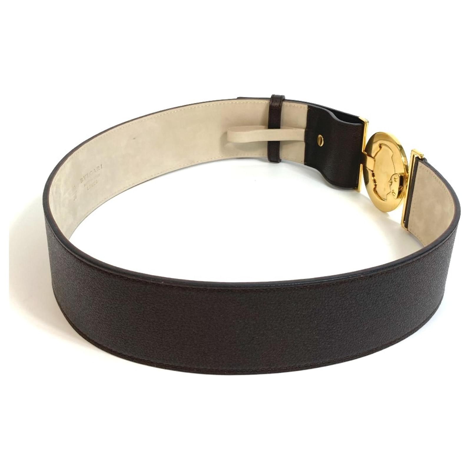 Bulgari Bvlgari Bvlgari Leather Belt Dark brown ref.1549386