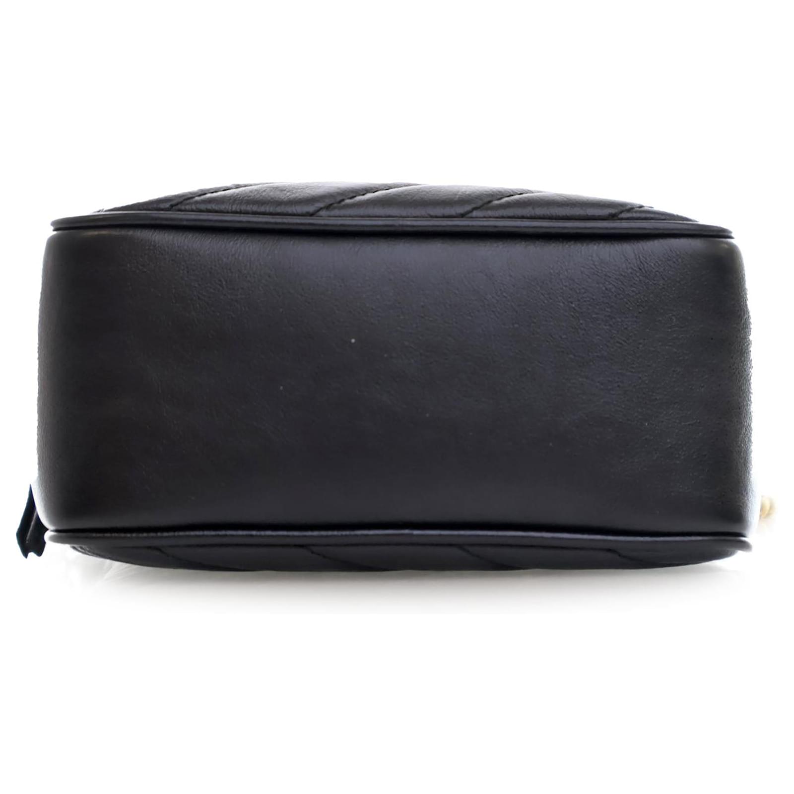 Black Gucci GG Marmont Double Zip Camera Bag Leather ref.1549890