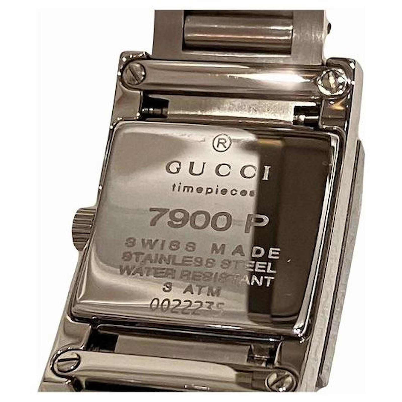 Gucci 7900P Square Face Quartz Ladies Watch Silvery Metal ref