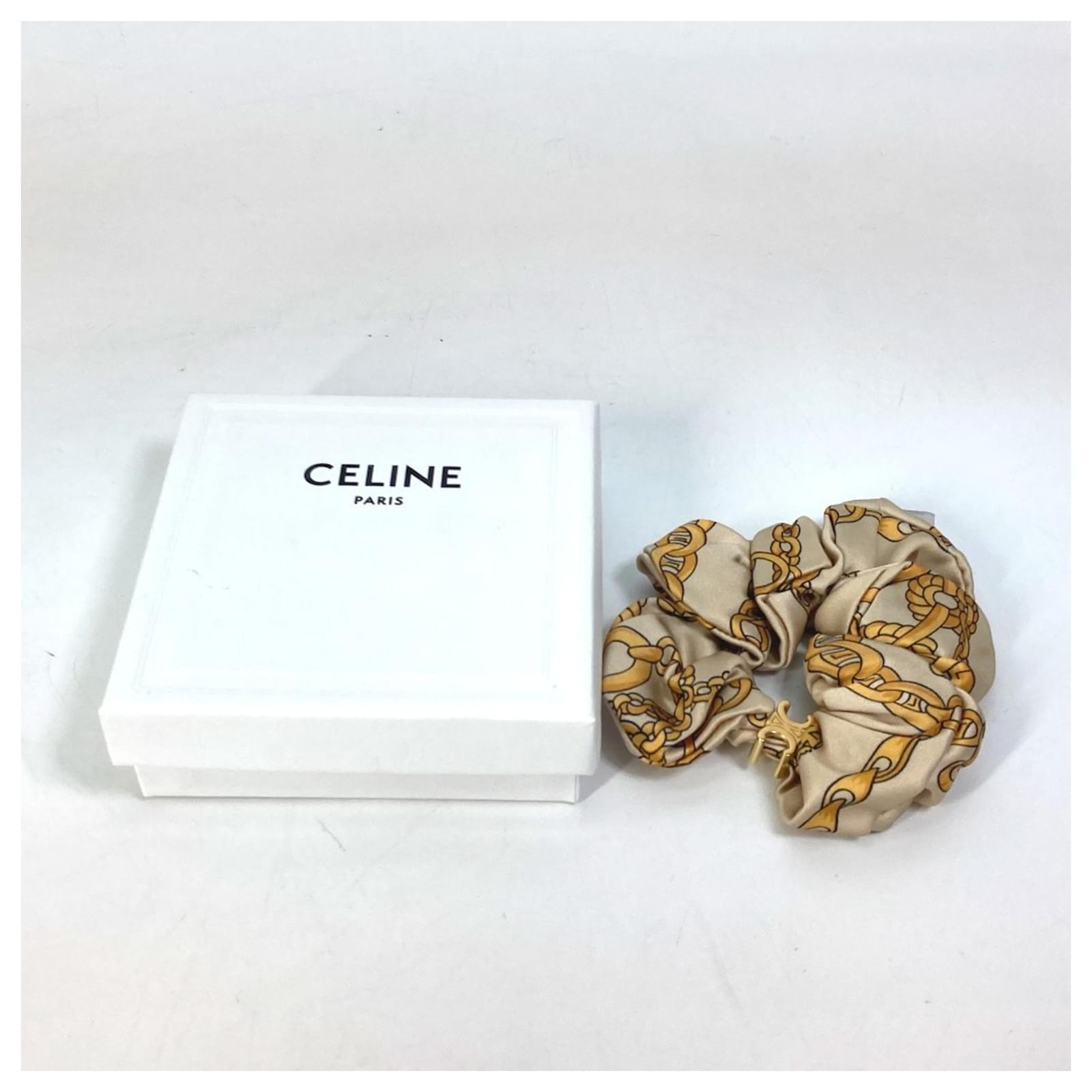 アクセサリーその他 CELINE Triomphe scrunchie CELINE hair accessories hair elastic Chainpattern Triomphe