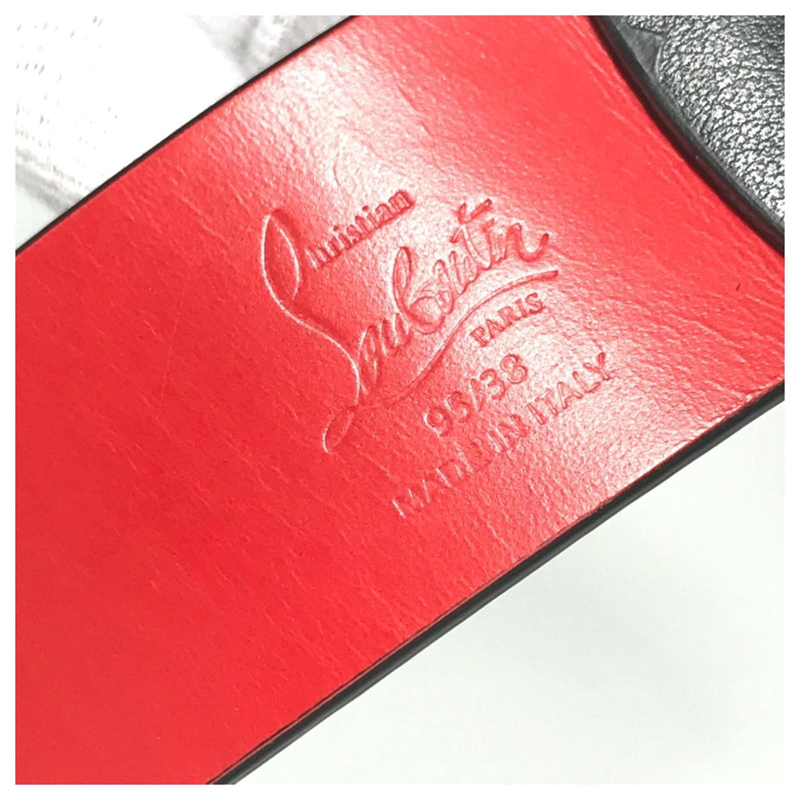 Christian Louboutin Ricky Leather Belt Black Red ref.1552247