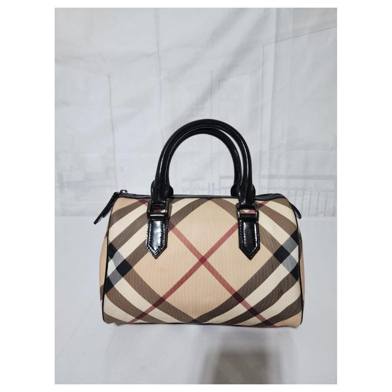 Burberry Nova Check PVC and Patent Leather Chester Boston Bag