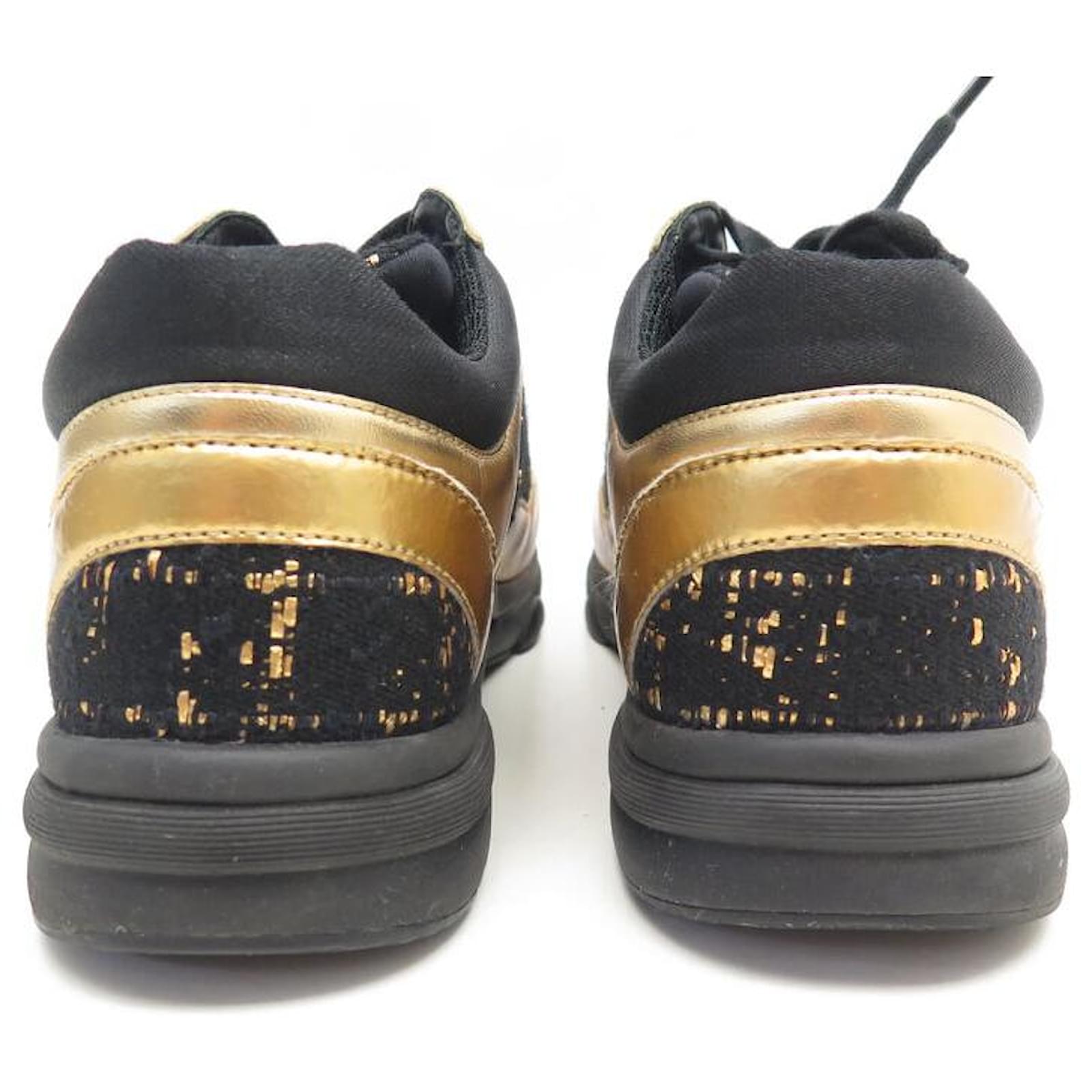 Tennis Shoes Black And Gold Chanel Sneakers Black Sneakers Chanel