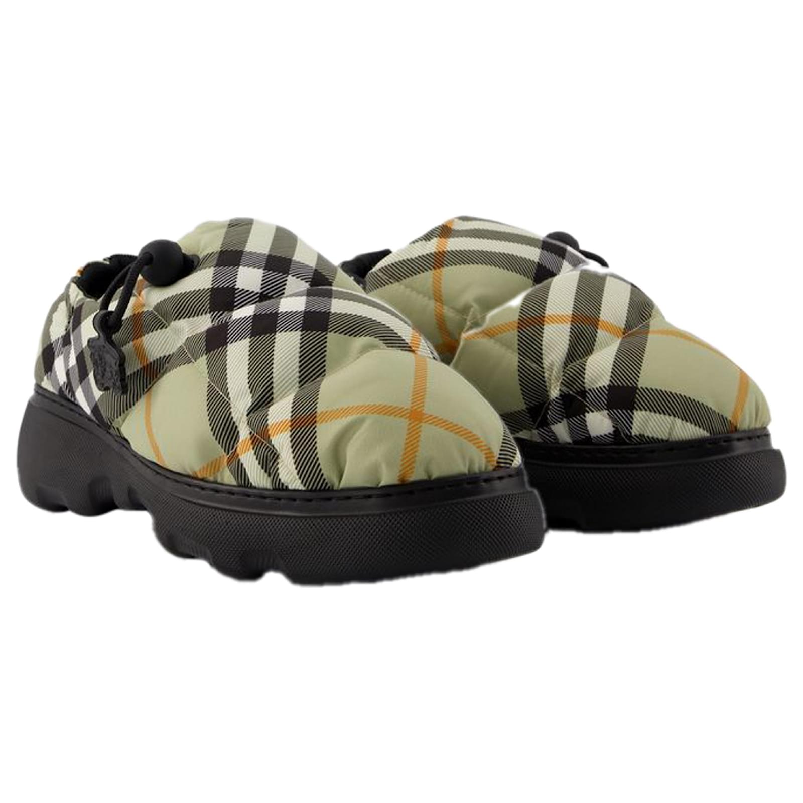サンダル・ミュール Burberry Pillow Low Mules - Burberry - Nylon - Beige Pillow Low Mules - Burberry - Nylon - Beige Grey ref.1553715