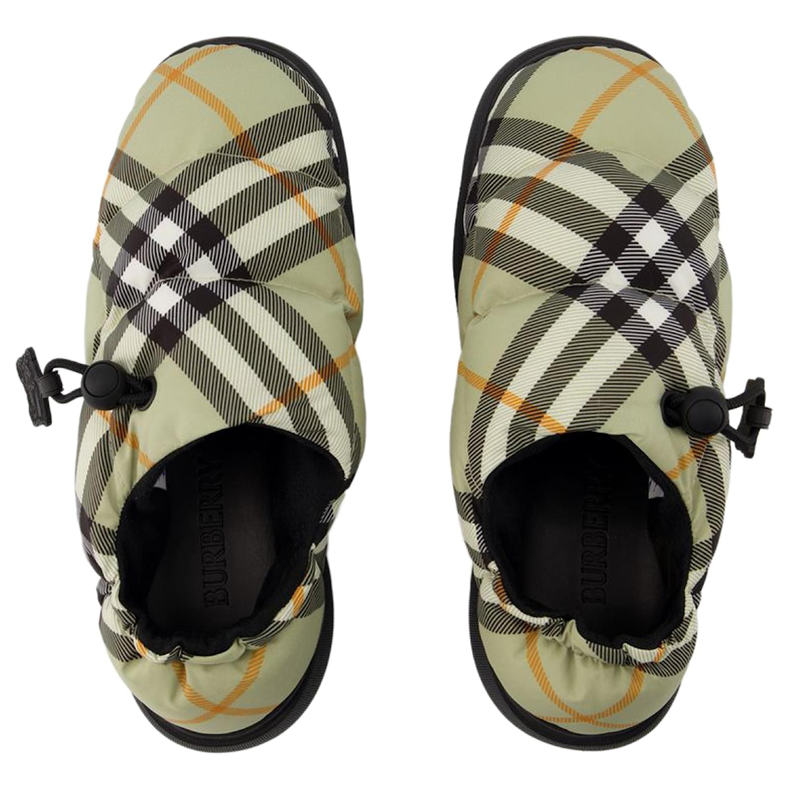 サンダル・ミュール Burberry Pillow Low Mules - Burberry - Nylon - Beige Pillow Low Mules - Burberry - Nylon - Beige Grey ref.1553715