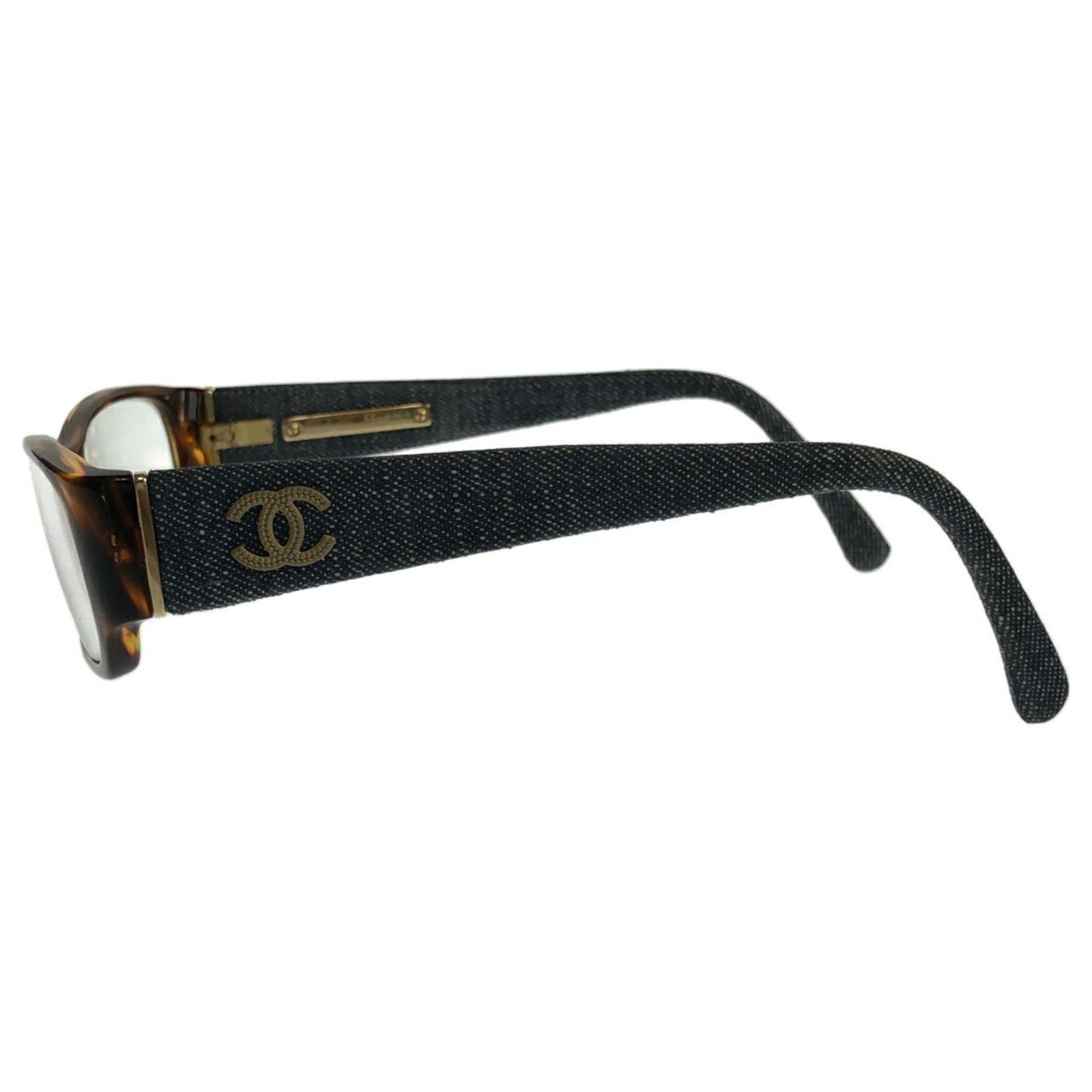 CHANEL COCO MARK SUNGLASSES DENIUM Authentic CHANEL Sunglasses Tortoise Shell Denim CC Logos  main image 3