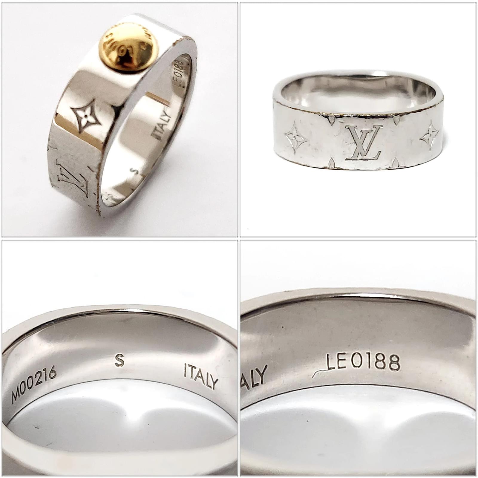 Louis Vuitton Nanogram Ring Silvery Golden Metal ref.1554901