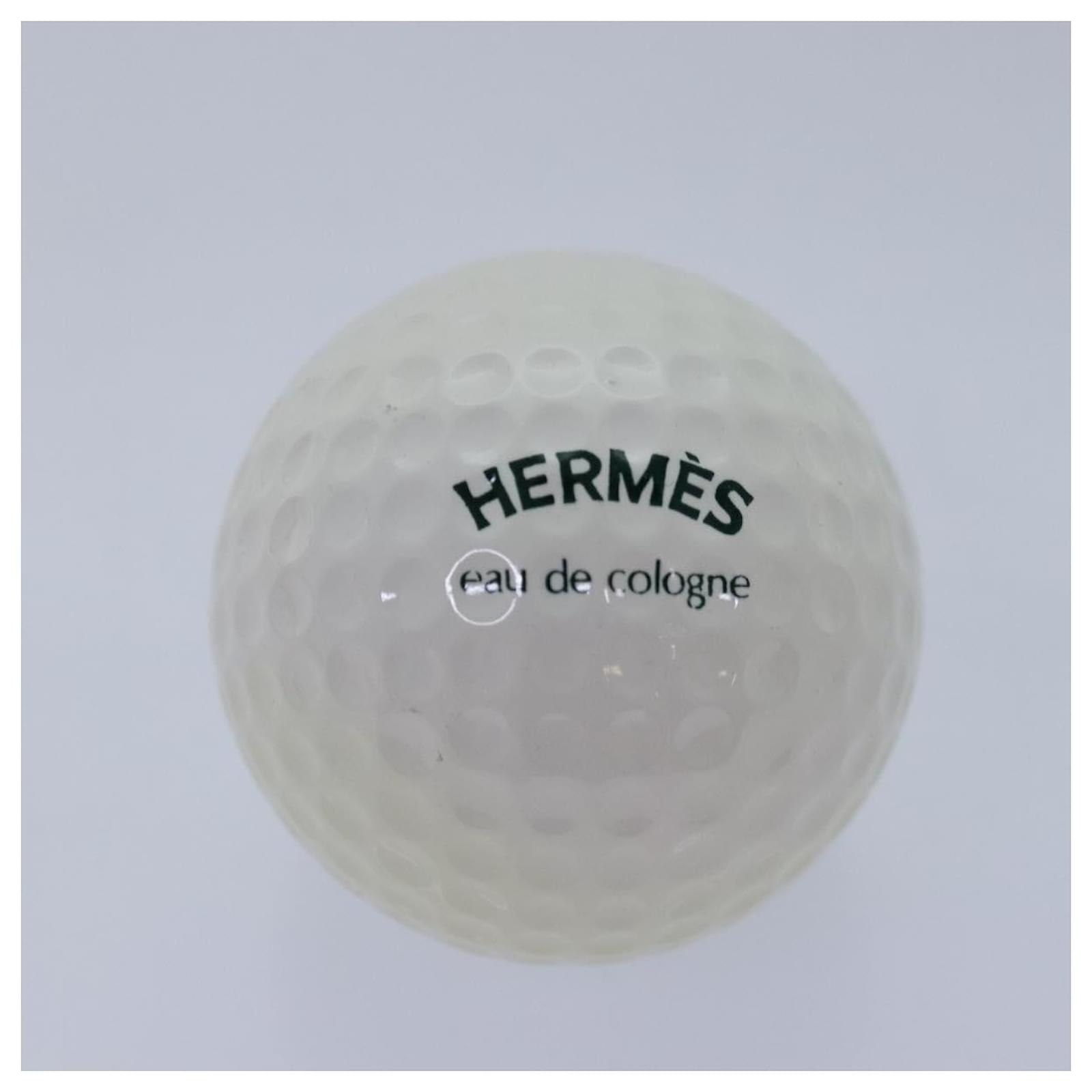 Hermès HERMES Eode Colon Golf Ball Case Set White Auth am6436