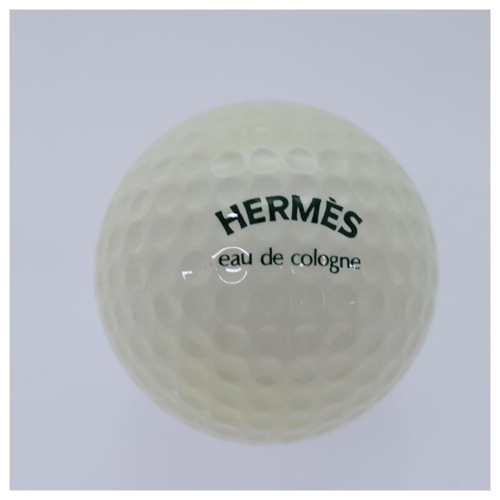 Hermès HERMES Eode Colon Golf Ball Case Set White Auth am6436