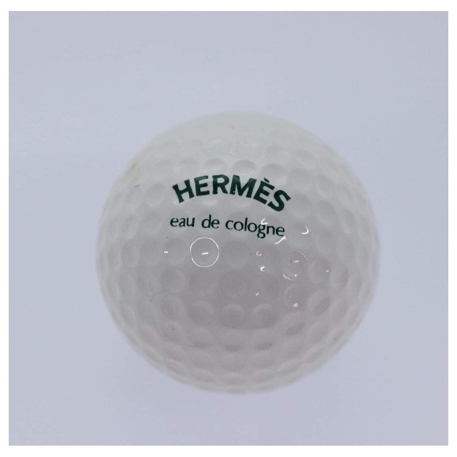 Hermès HERMES Eode Colon Golf Ball Case Set White Auth am6436