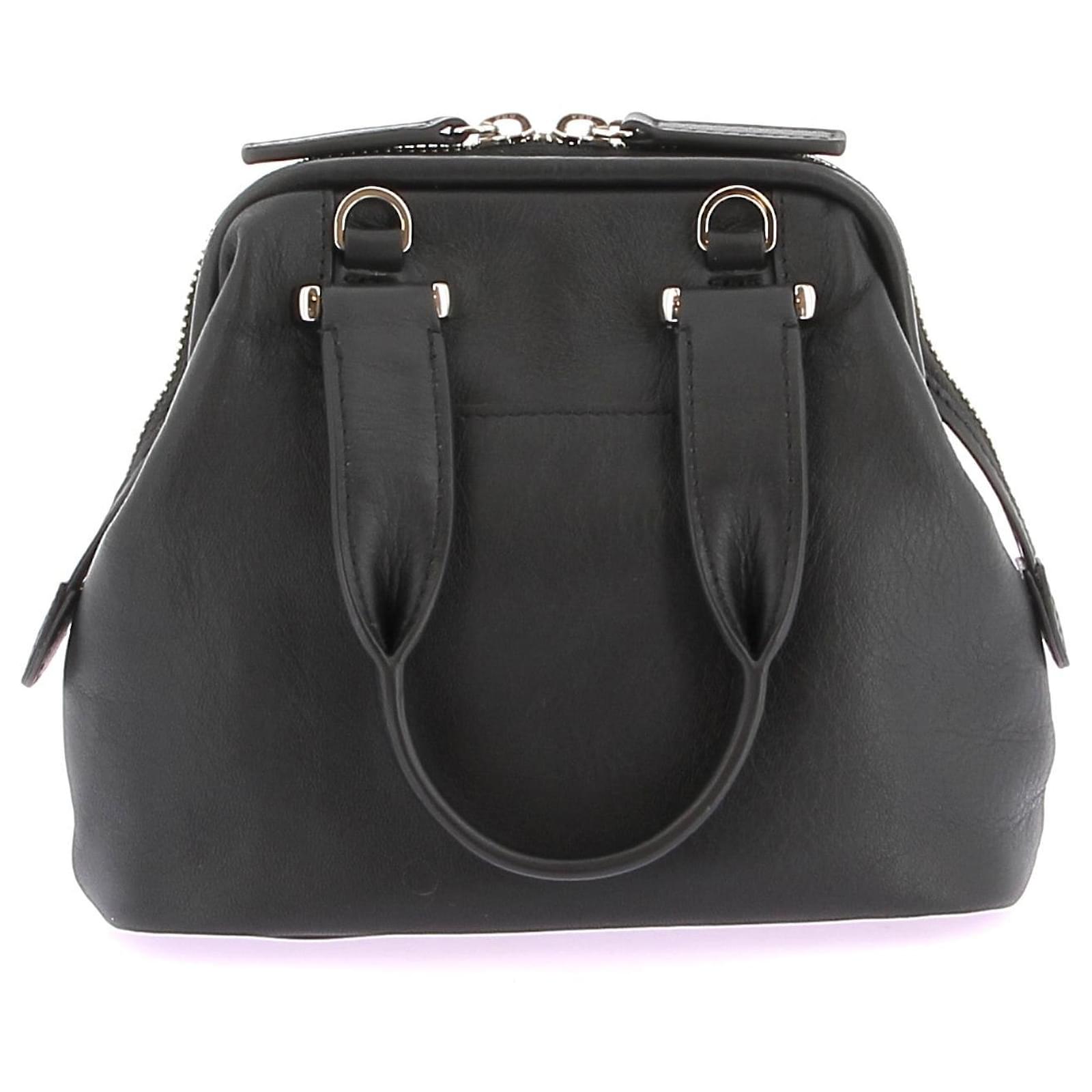 black nylon and leather briefcase