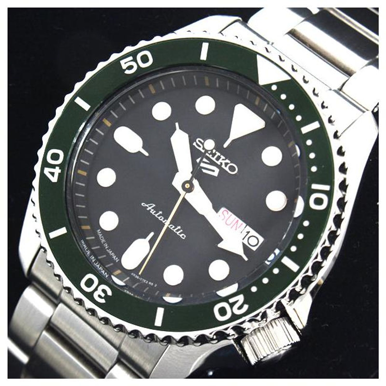 Seiko 5 Sports Automatic Watch Moss Green SBSA107 Metal ref 