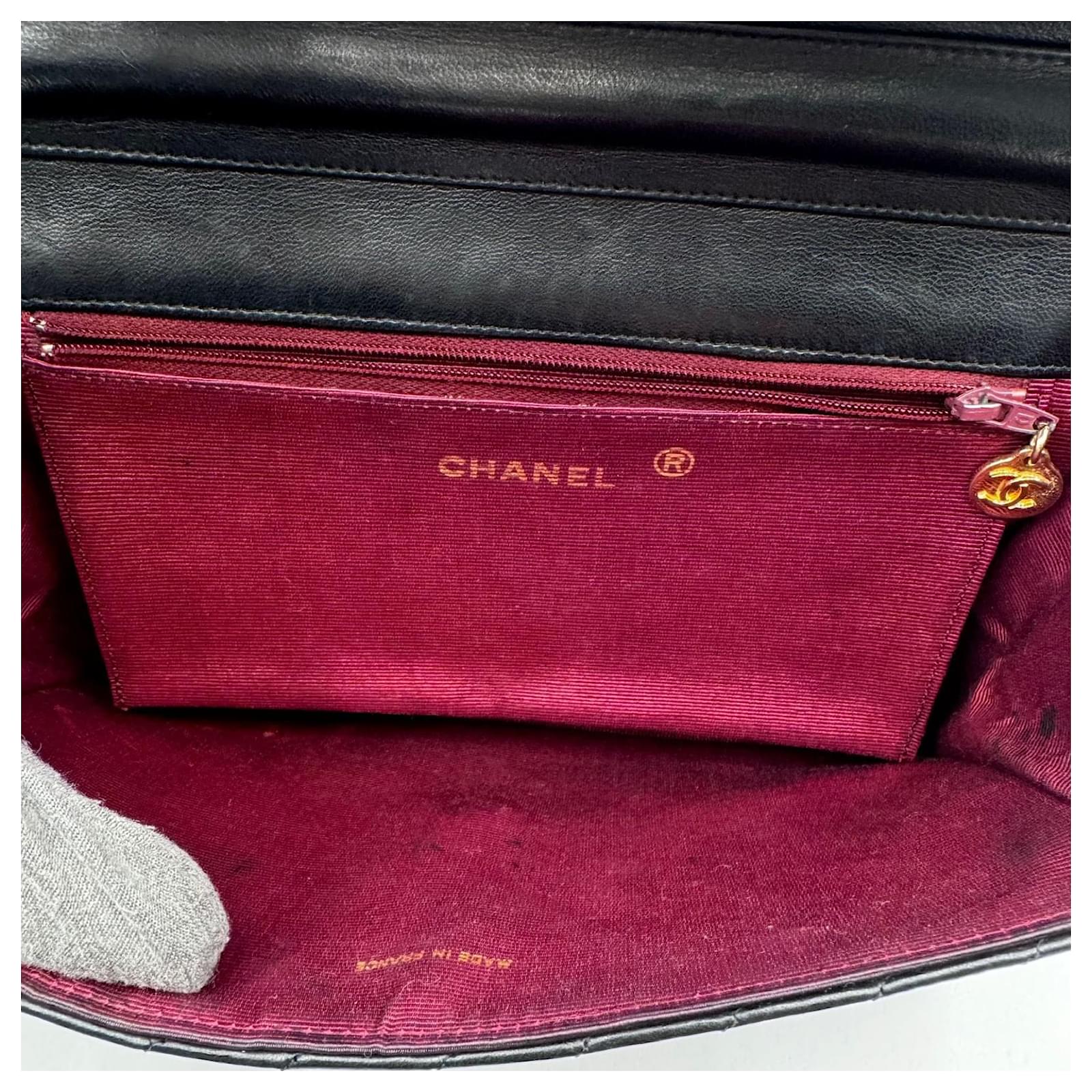 Chanel Timeless Classic Diagonal Quilted Single Flap Black Leather