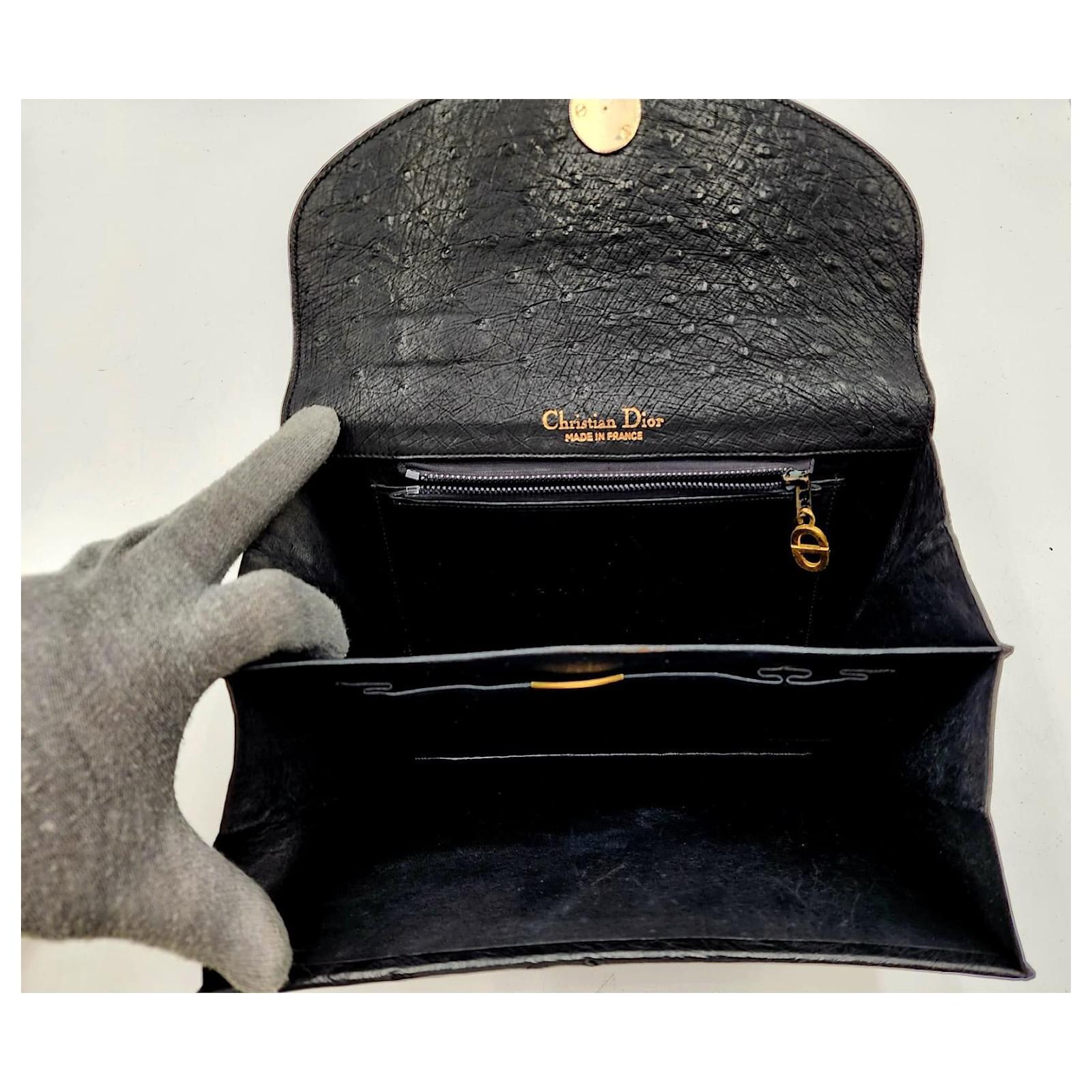 Christian Dior DIOREVER 新品 廃盤品 Christian Dior Diorever Vintage Ostrich Top Handle Handbag (Sold