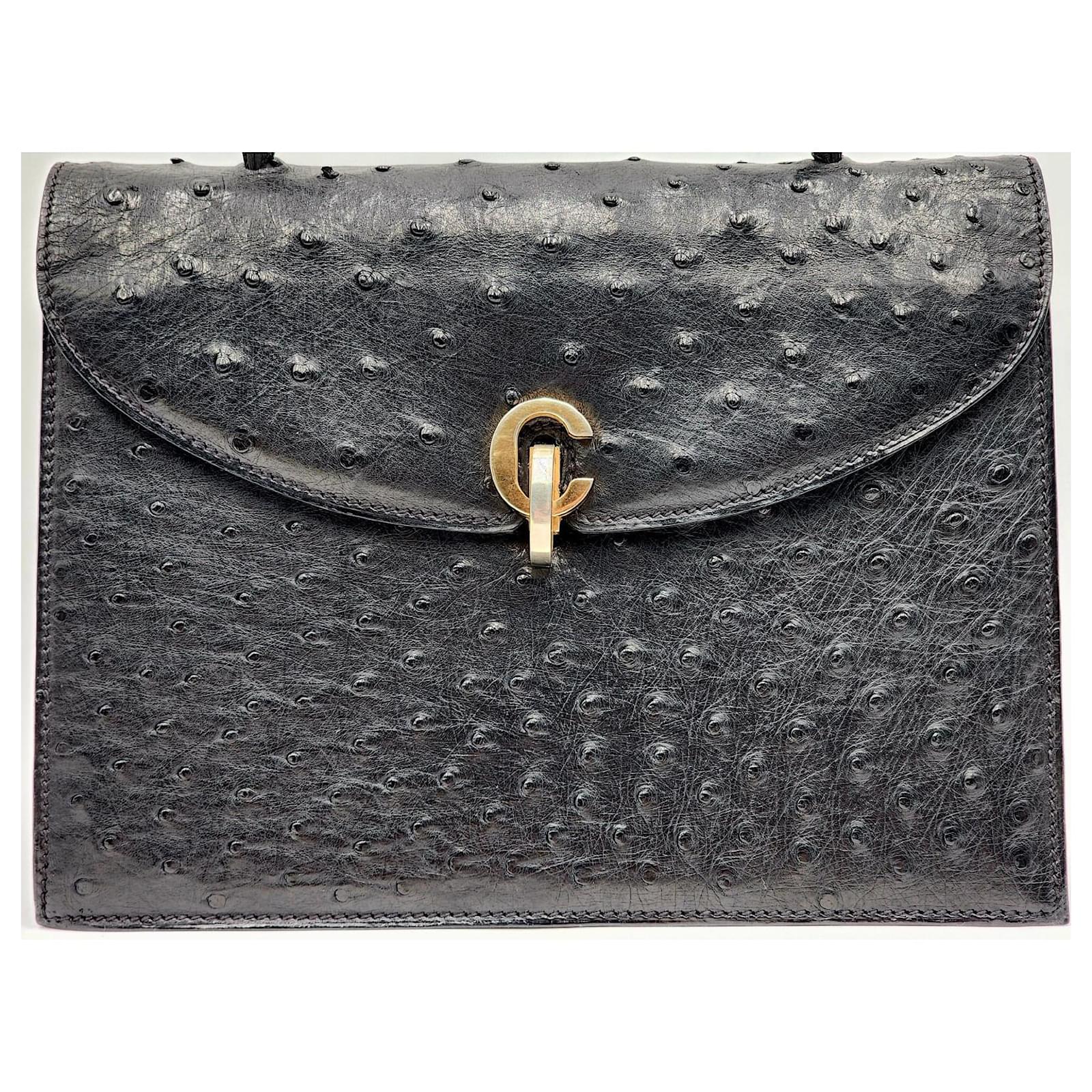 Christian Dior Diorever Vintage Ostrich Top Handle Handbag (Sold