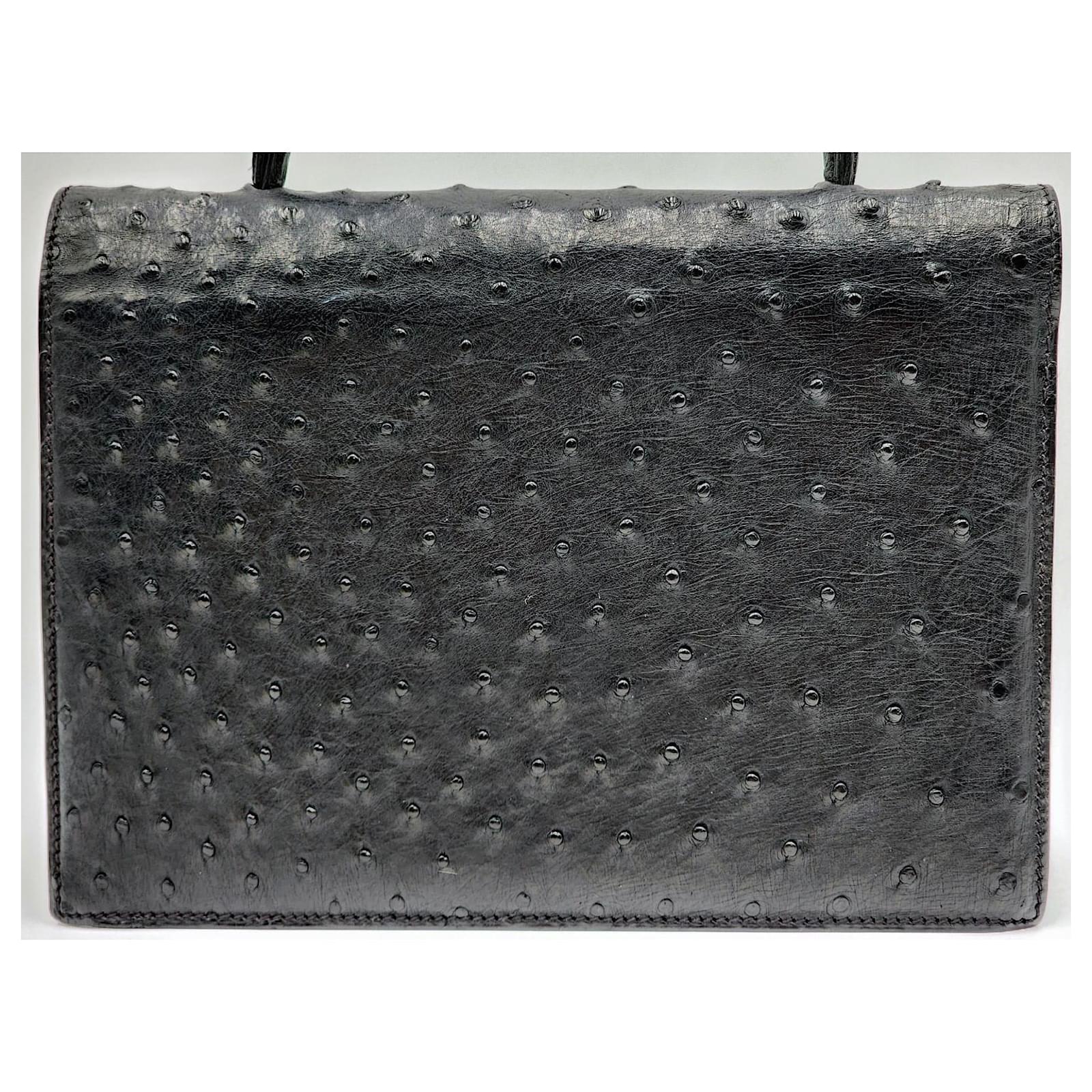 Christian Dior Diorever Vintage Ostrich Top Handle Handbag (Sold
