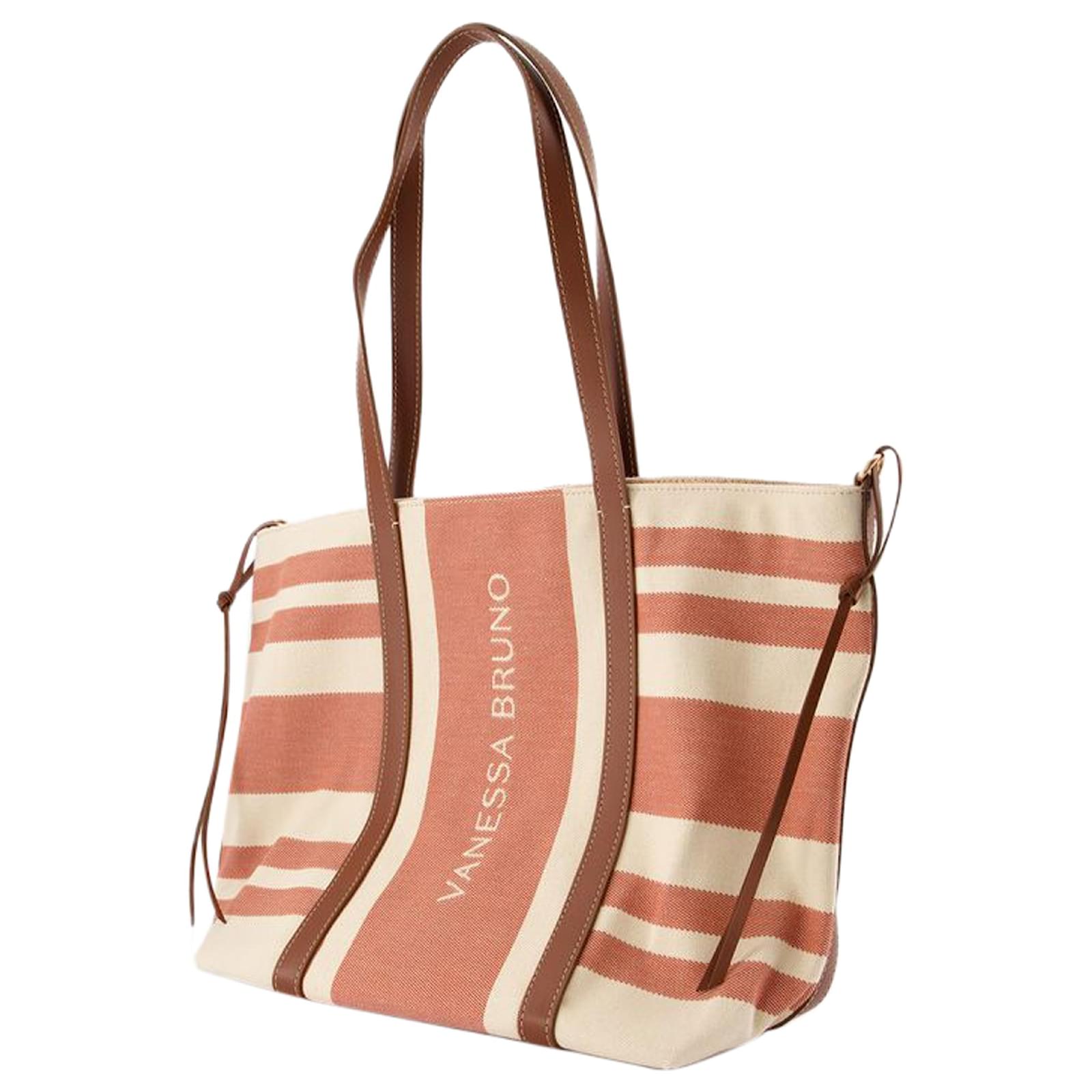 トートバッグ Gm Shopper Bag - Vanessa Bruno - Leather - Brown Gm Shopper Bag - Vanessa Bruno - Cotton - Brown ref.1559062