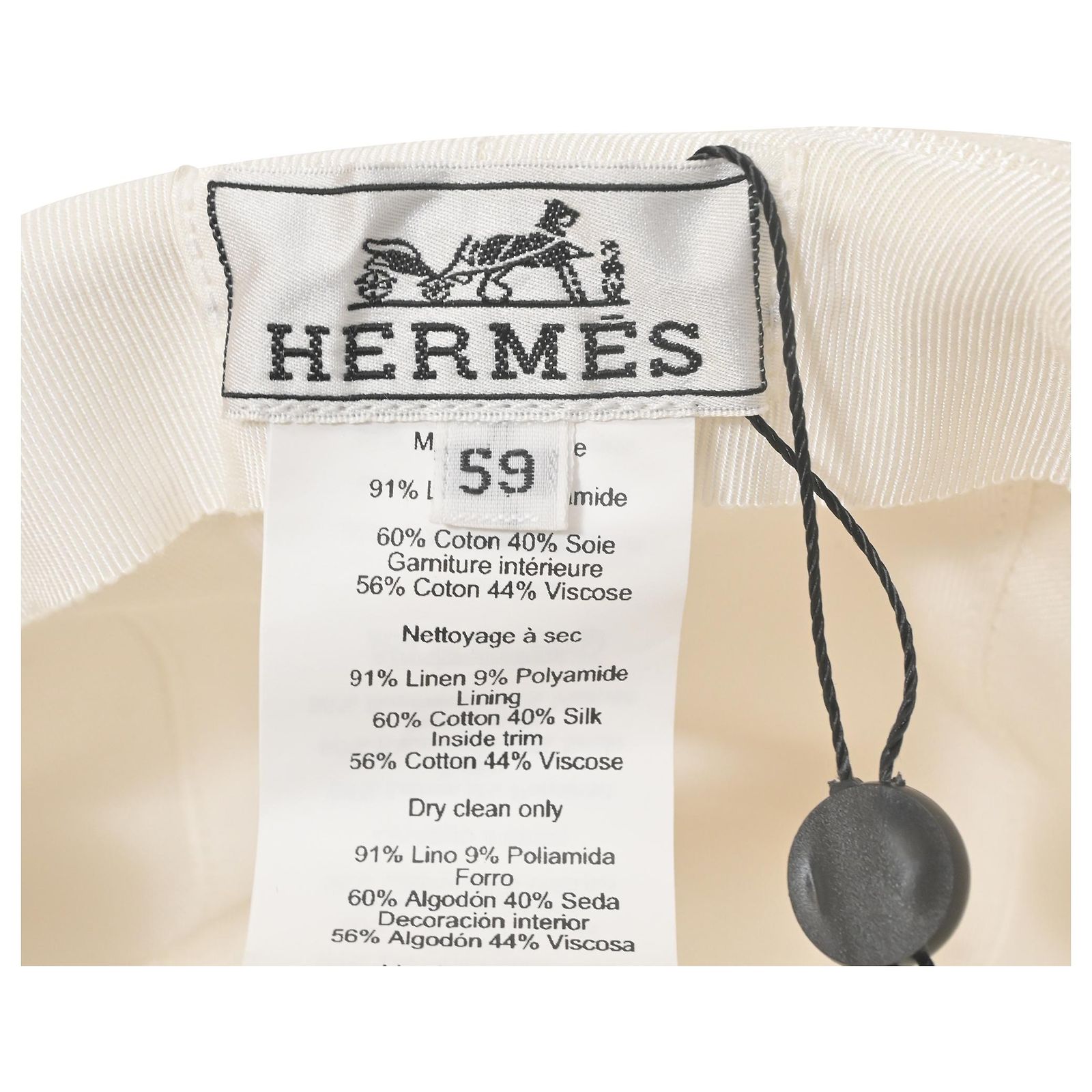 Hermès Colette Hat 59 om White Linen Cream ref.1559858  display picture 2
