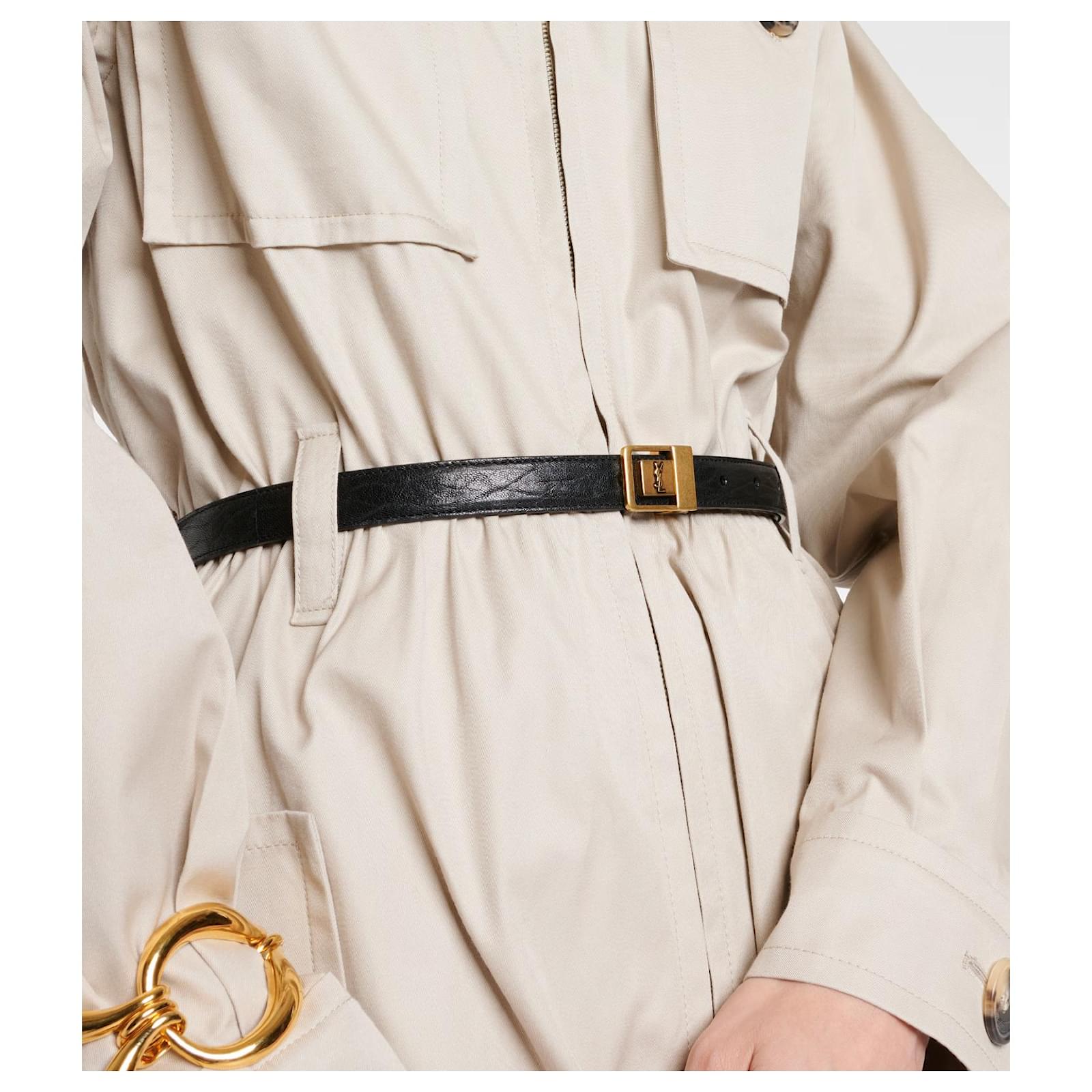 Saint Laurent THIN BELT LA 66 WITH HAMMERED LAMB LEATHER
