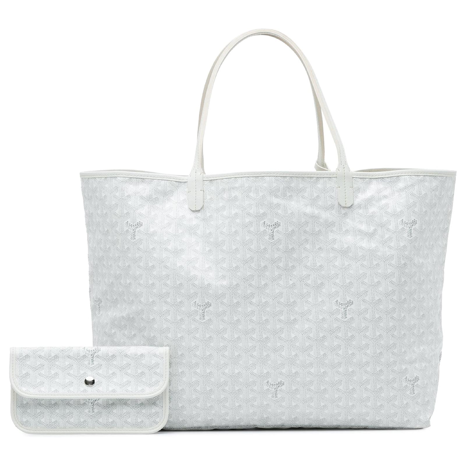 White Goyard Goyardine Saint Louis GM Tote Bag Leather ref