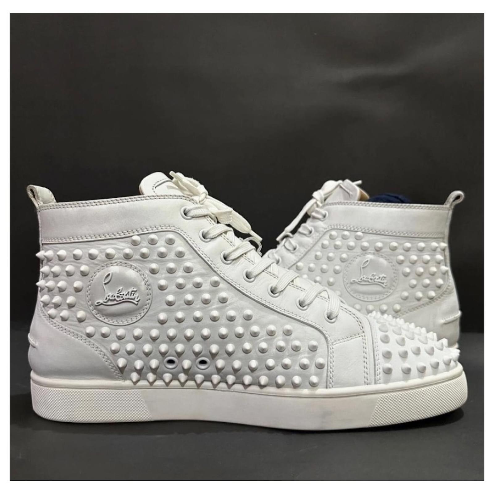 Christian Louboutin Sneakers White Leather Elastane ref Christian Louboutin Sneakers White Leather Elastane ref