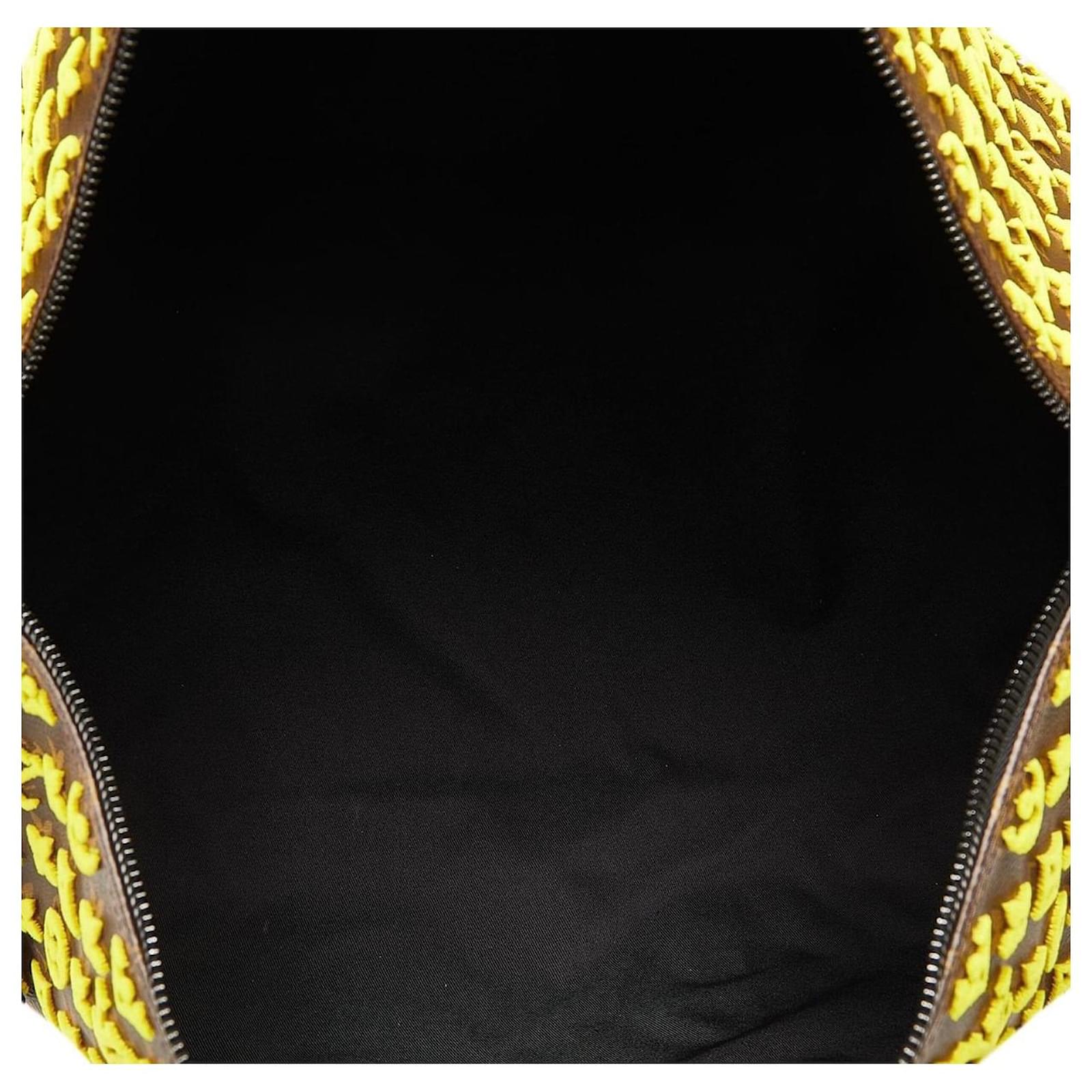 Keepall 50 Louis Vuitton travel bag yellow triangle Brown Cloth  ref.1571183