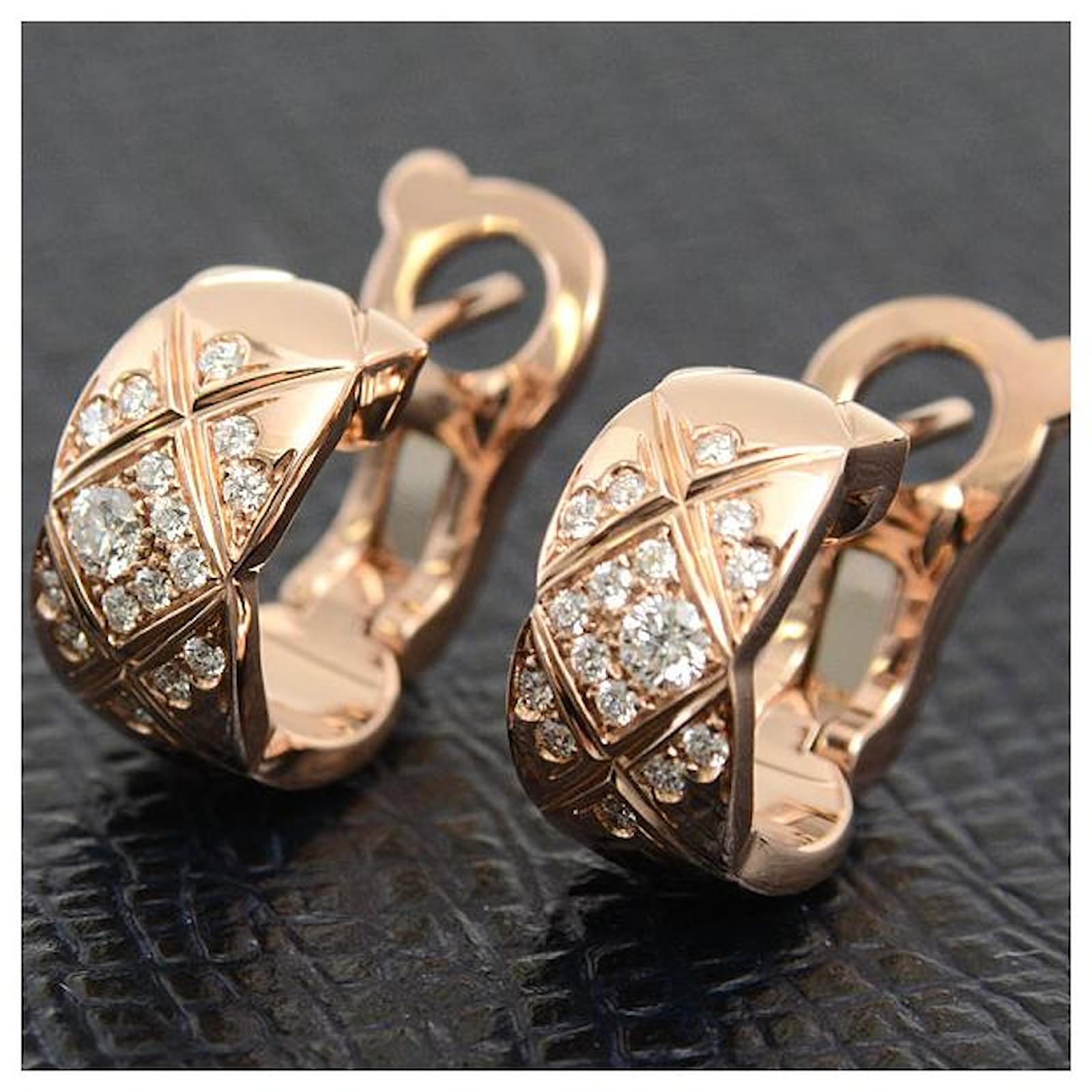 18k Gold Chanel Gold Earrings Rank A ｜CHANEL Vintage 18K Gold