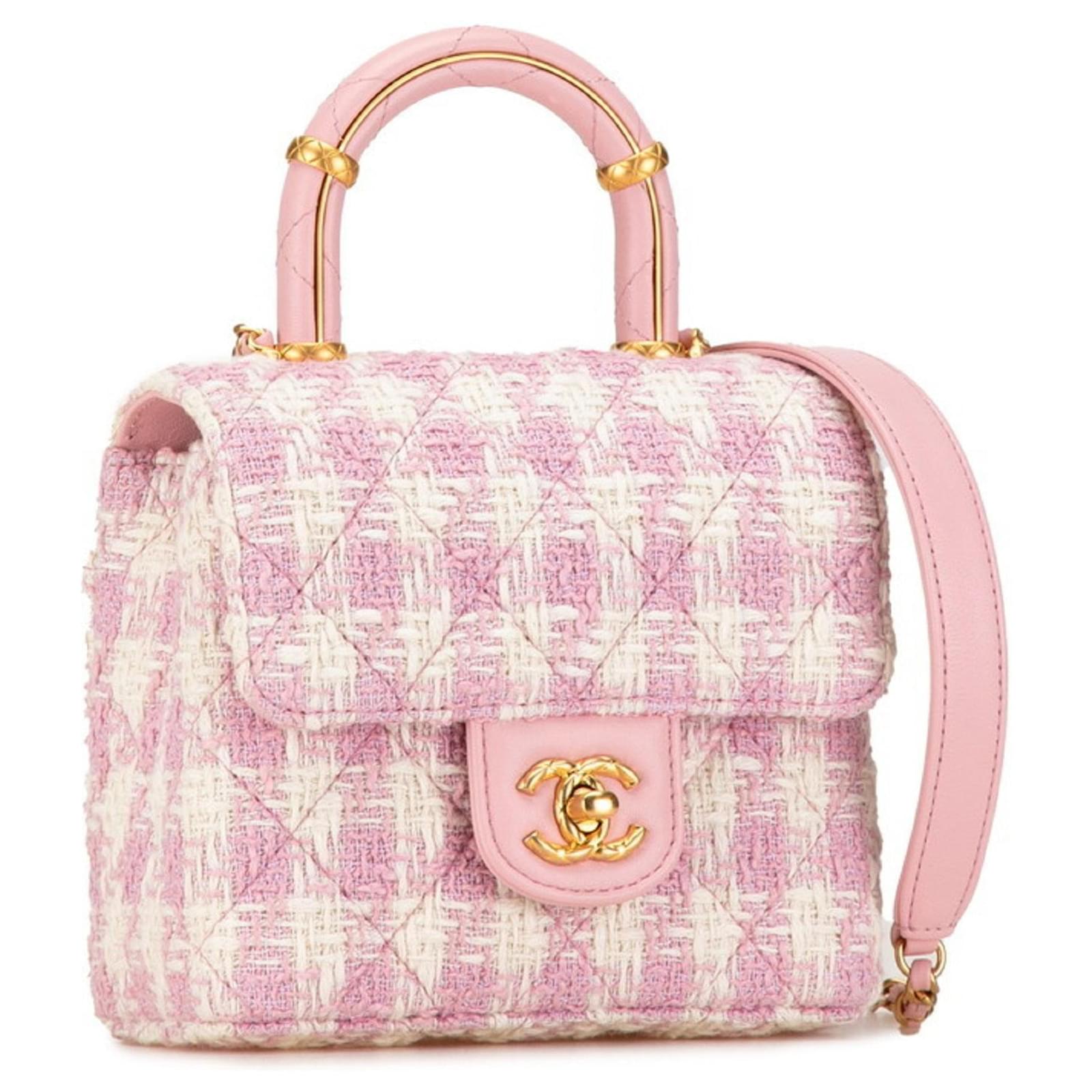 Chanel Flap bag Pink Tweed ref.1572547 - Joli Closet