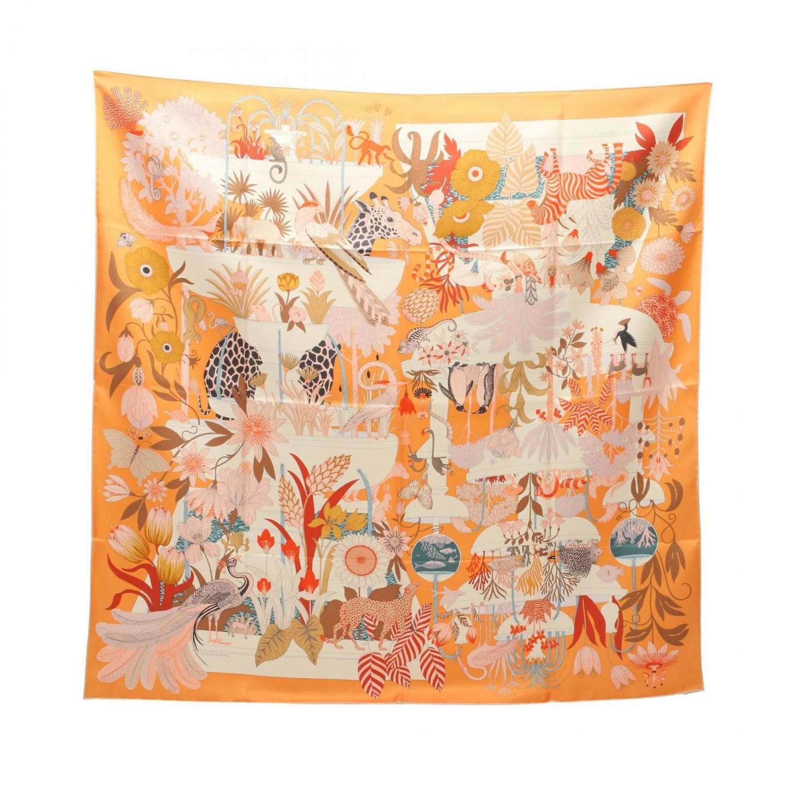 Hermès Hermes Carre 90 Precious Paradise Apricot Scarf ref.1573296