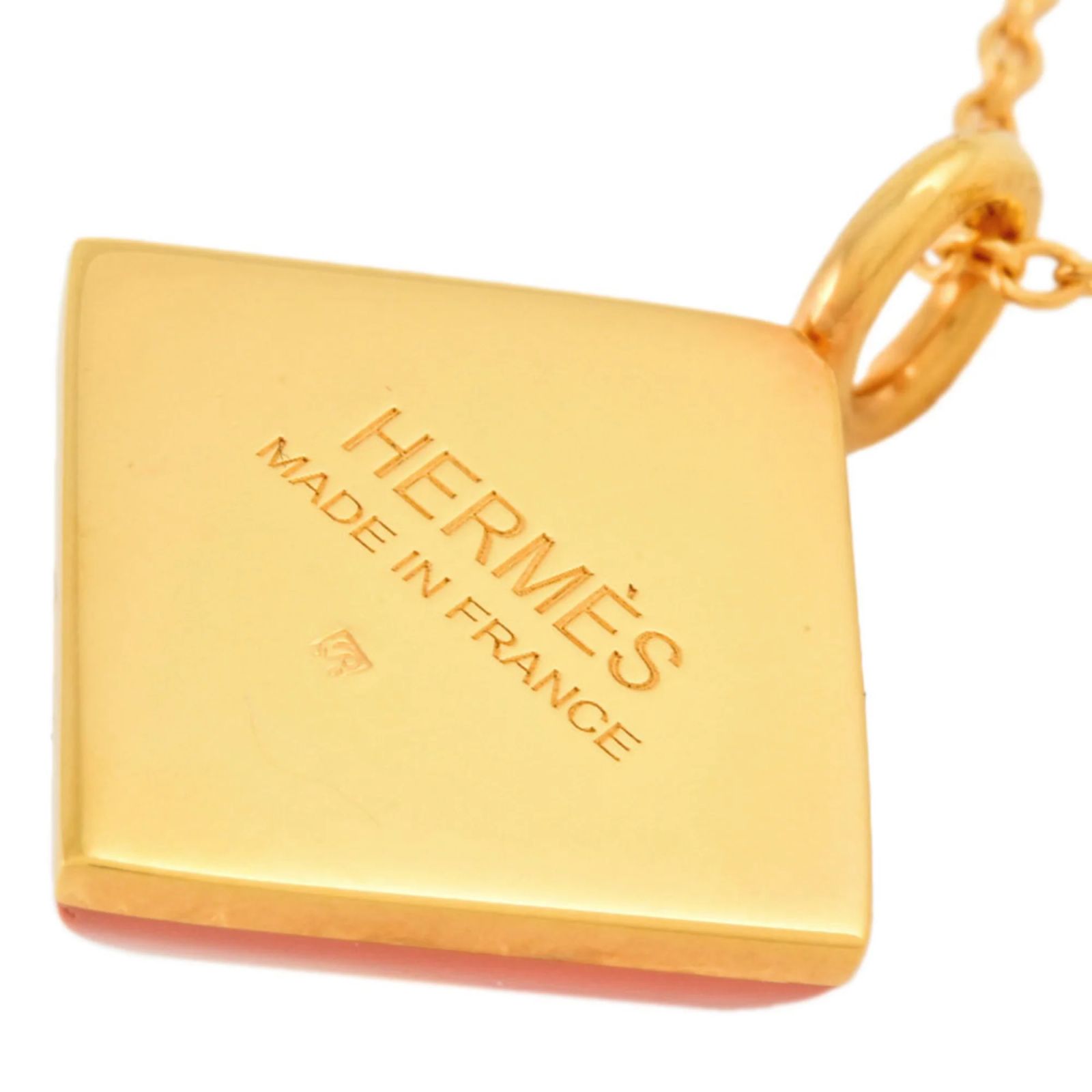 Hermès Hermes Medor Cupidon Necklace Pink Golden Gold-plated  display picture 2