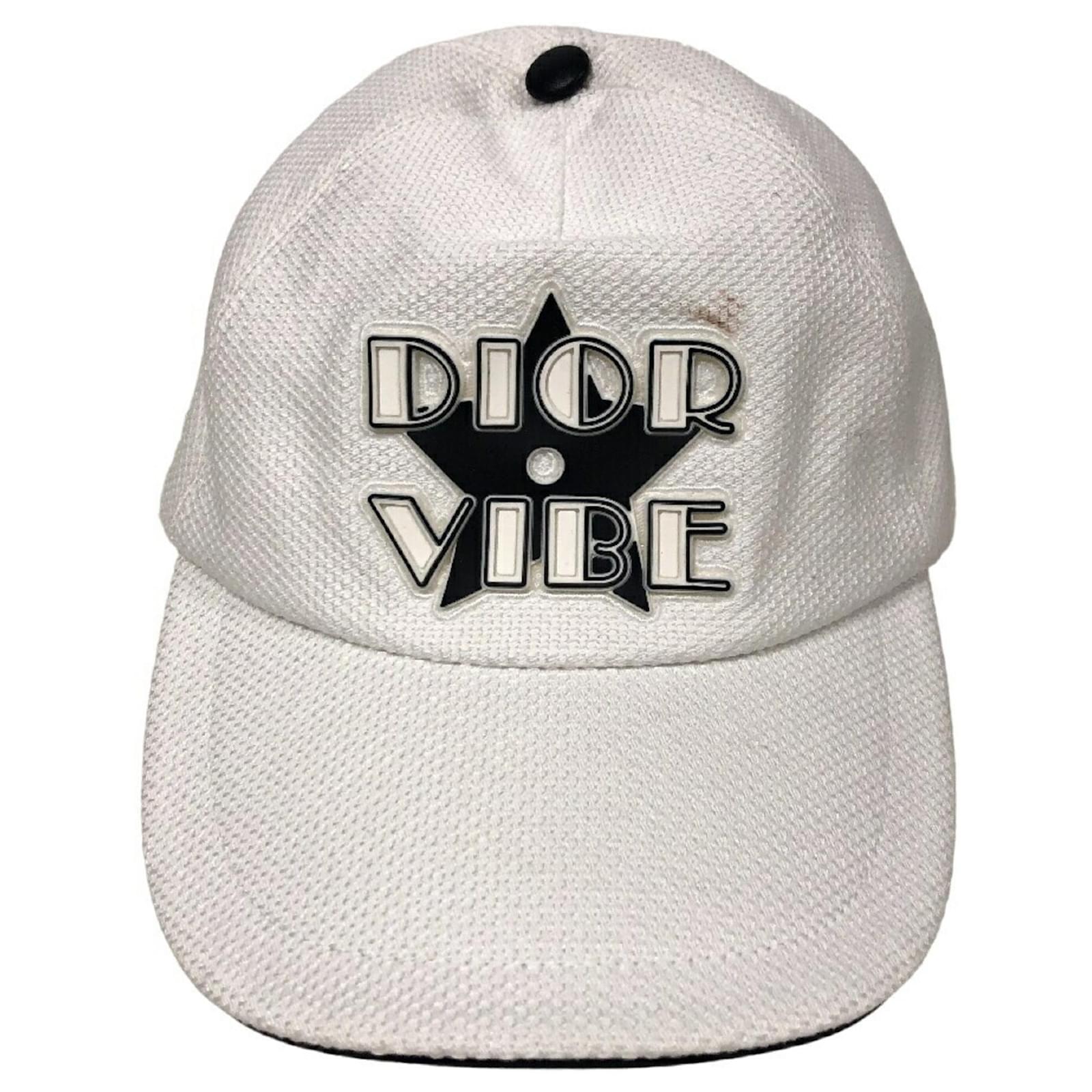 【未使用】クリスチャンディオール Dプレイヤー ロゴ キャップ VIBE 58 Christian Dior DIOR VIBE 58 Cap White Cotton ref.JC1574160 (Sold